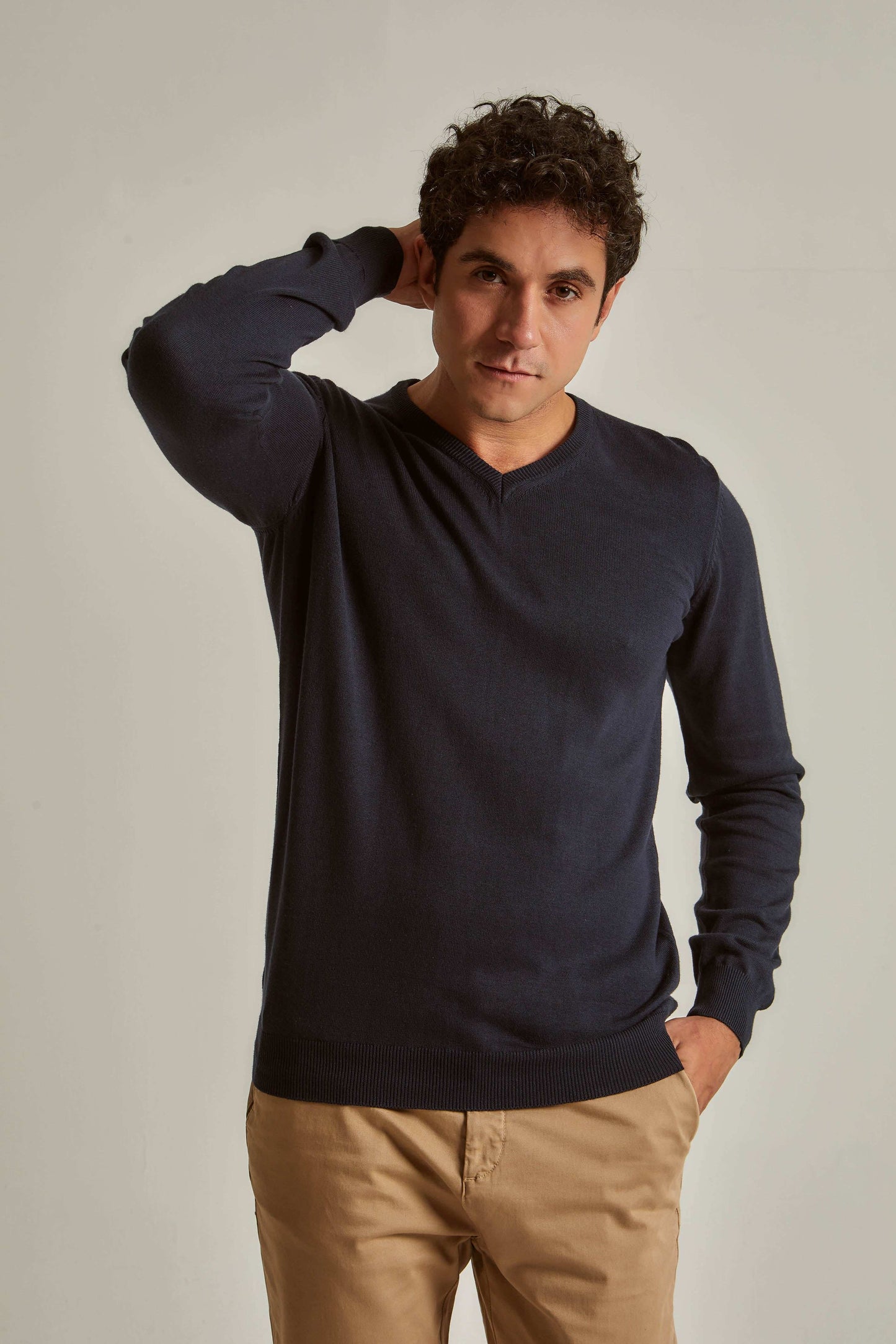 Men Regular Fit Pullover - Navy Dark Blue