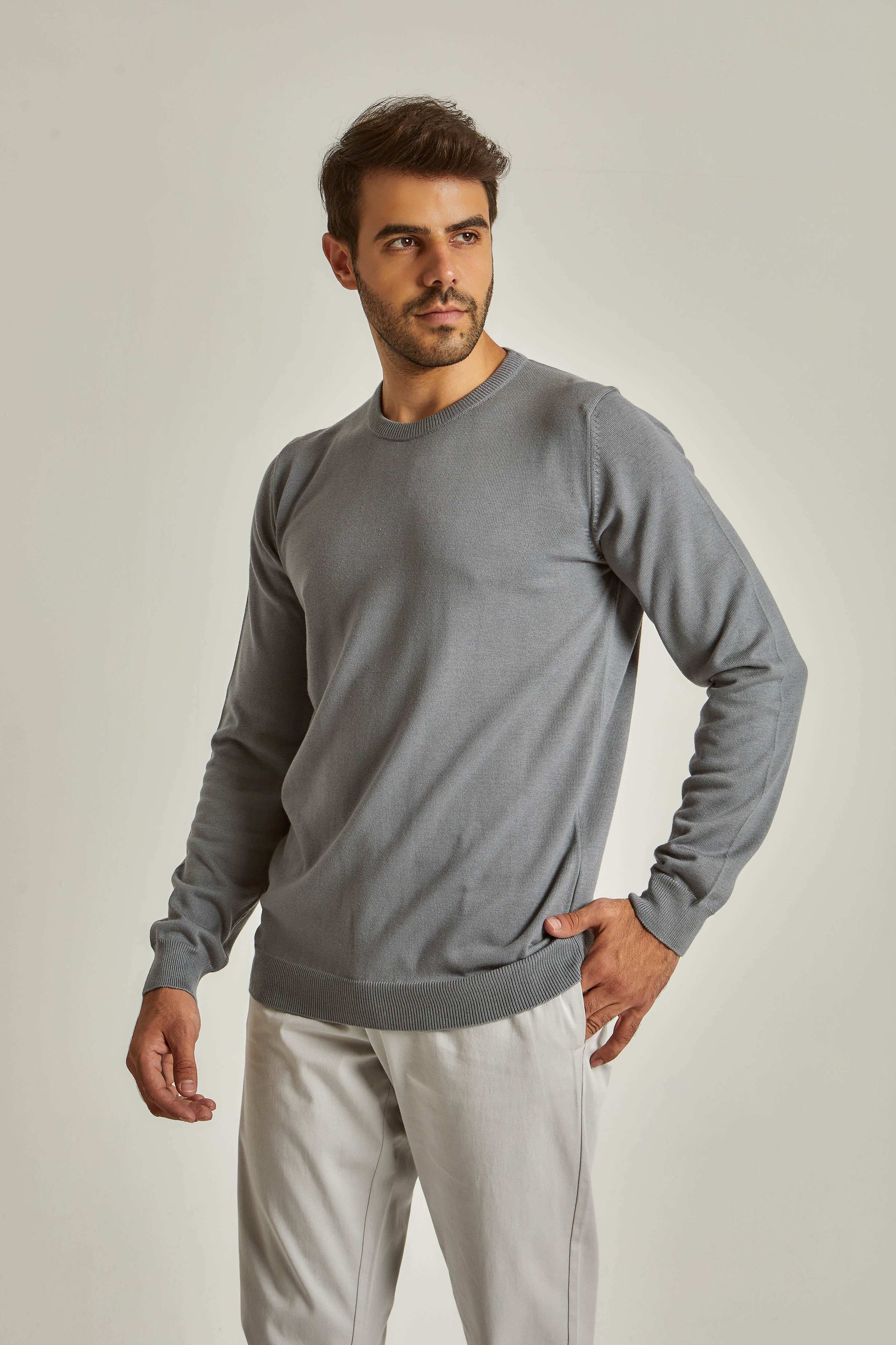 Men Regular Fit Pullover - Grey