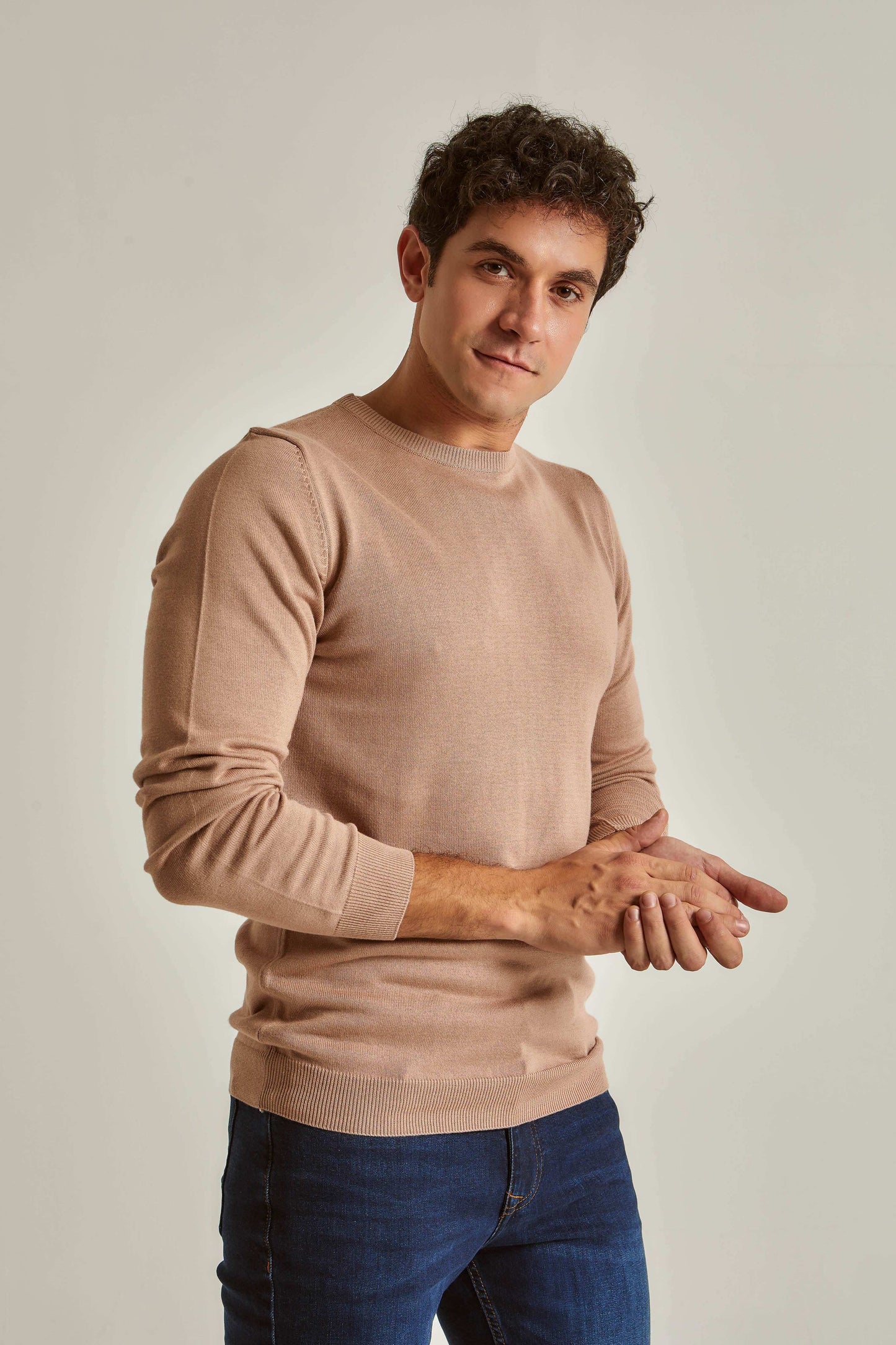 Men Regular Fit Pullover - Beige