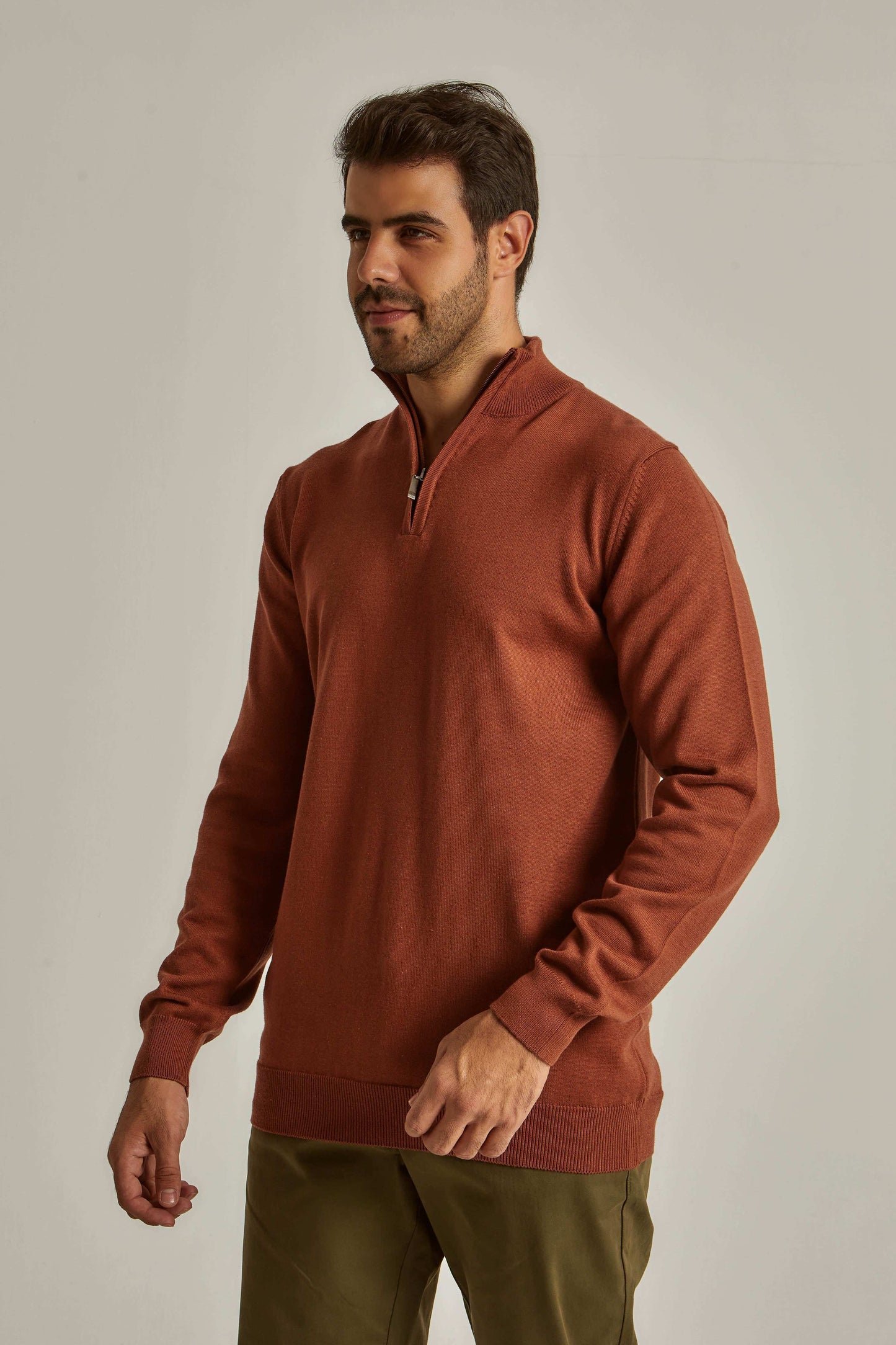 Men Regular Fit Pullover - Brown