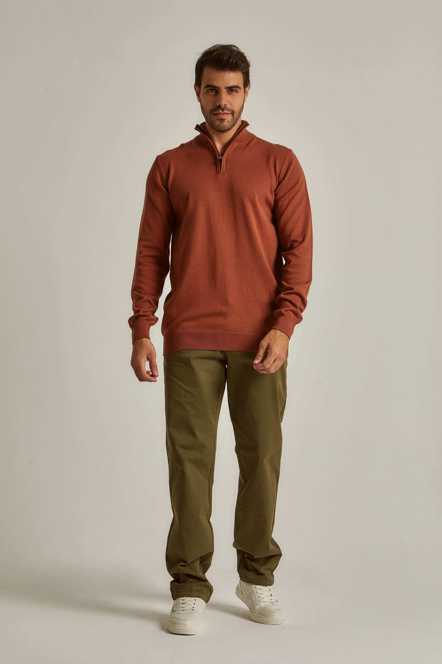 Men Regular Fit Pullover - Brown