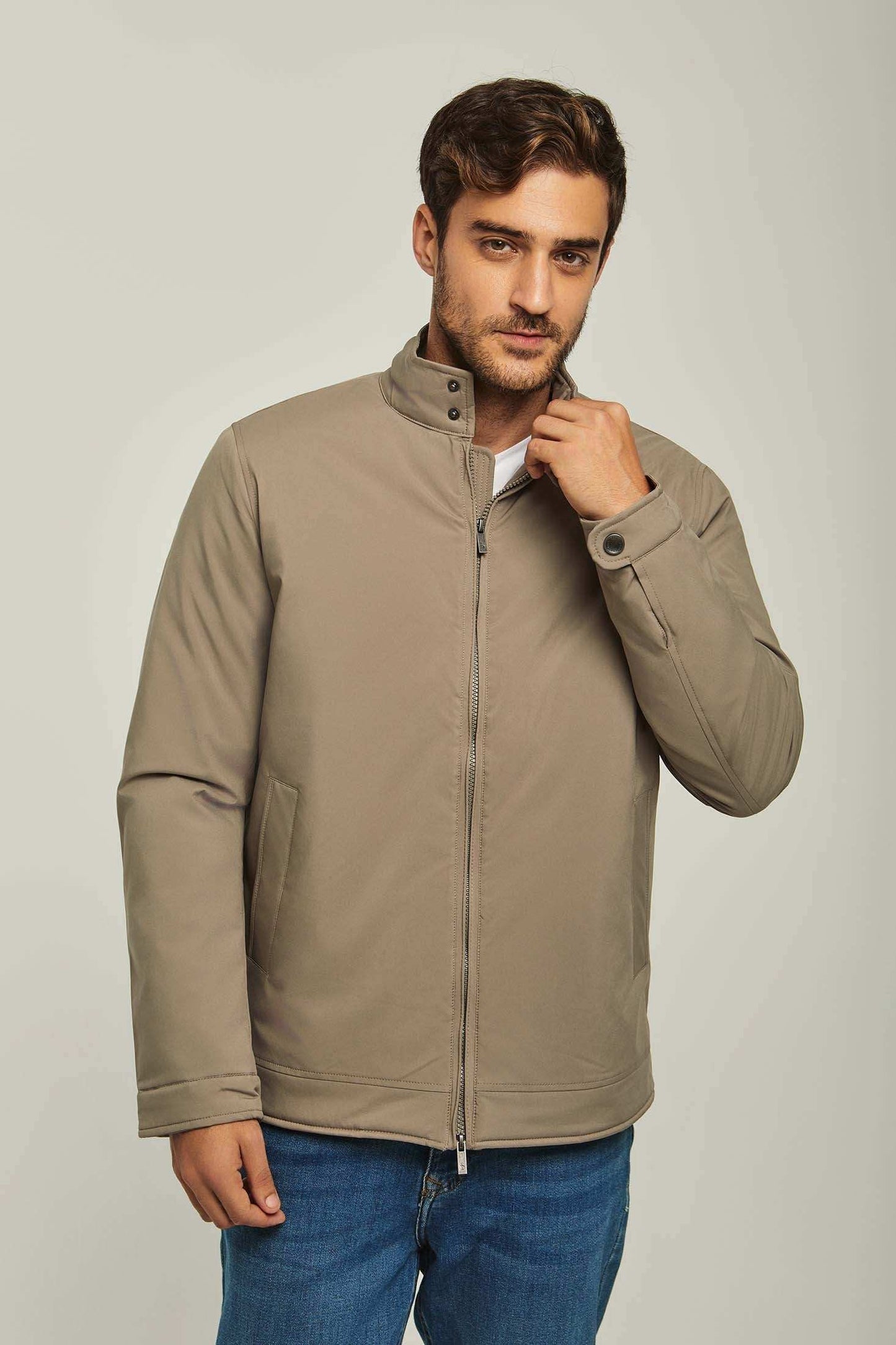 Men Regular Fit Jacket - Brown