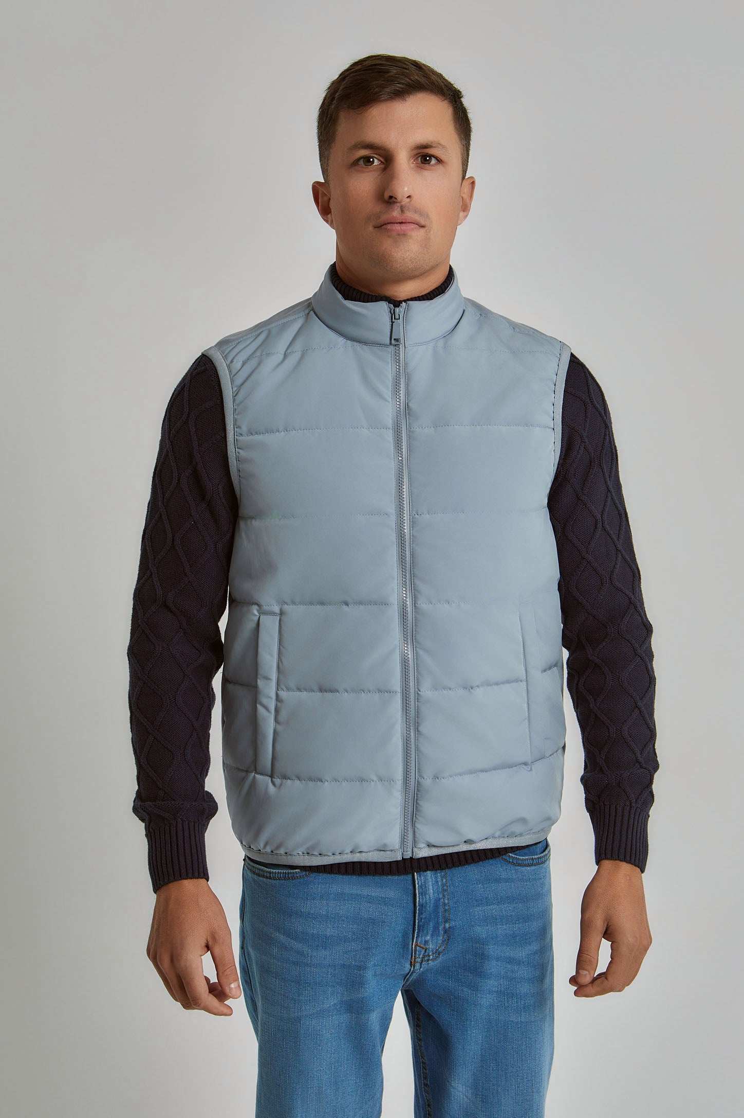 Men Regular Fit Vest - Blue