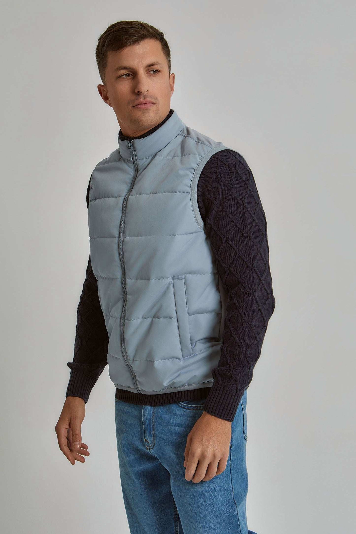 Men Regular Fit Vest - Blue