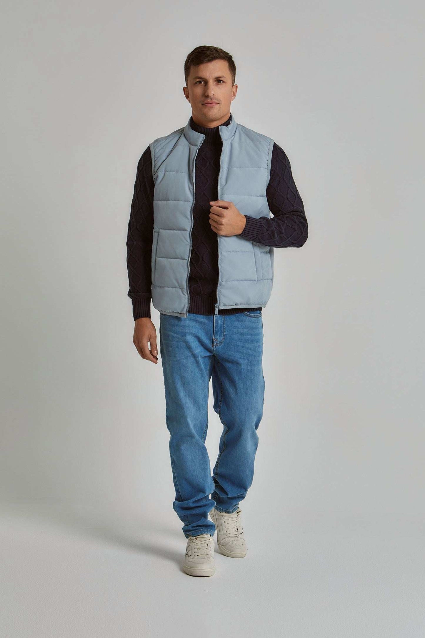 Men Regular Fit Vest - Blue
