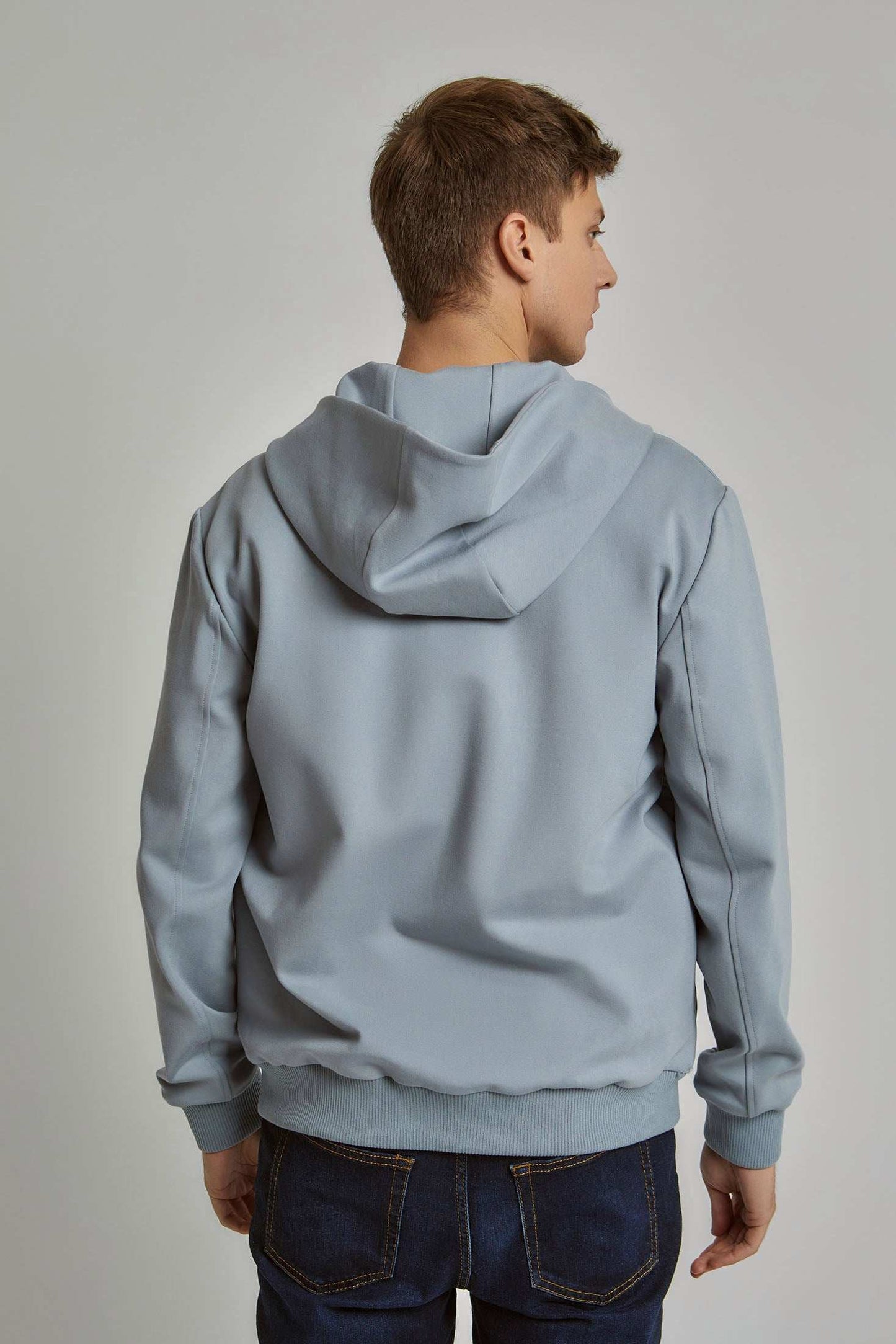 Men Regular Fit Sweat Jacket - Grey