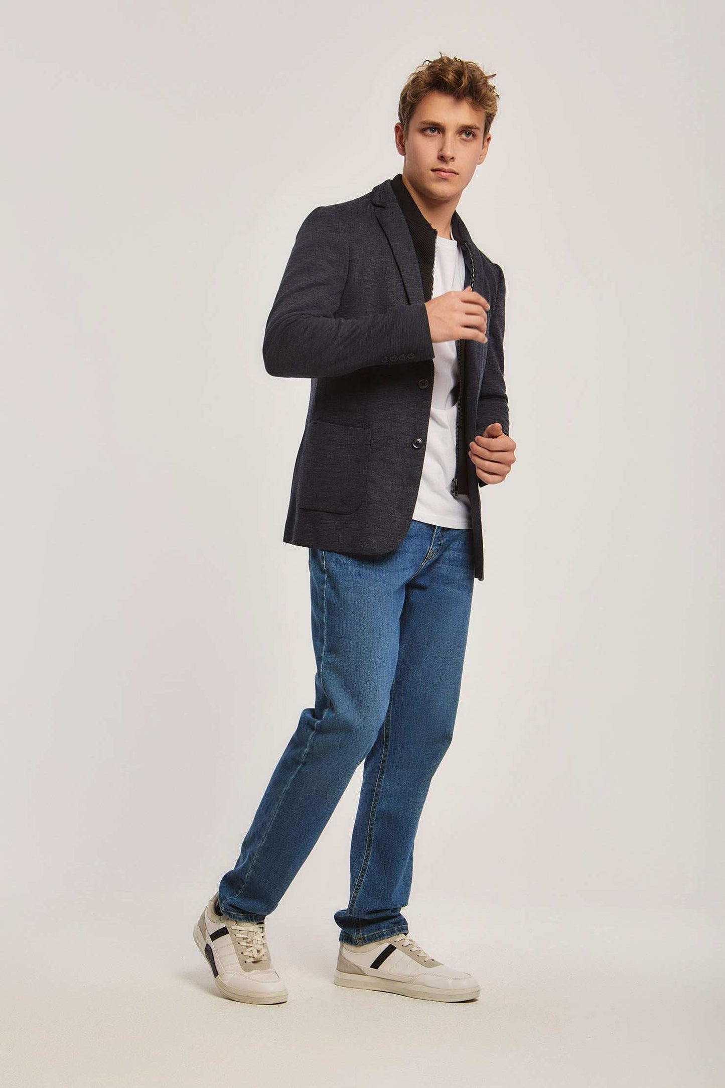 Men Regular Fit Blazer - Navy