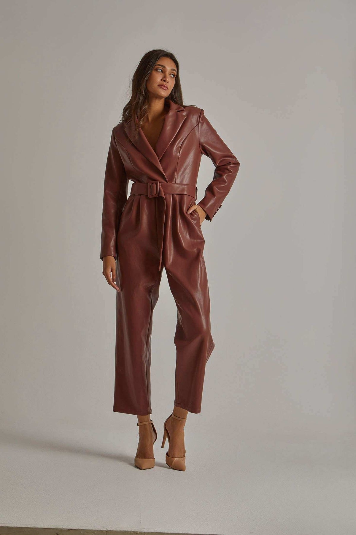 Women Regular Fit Jumpsuit - Brown