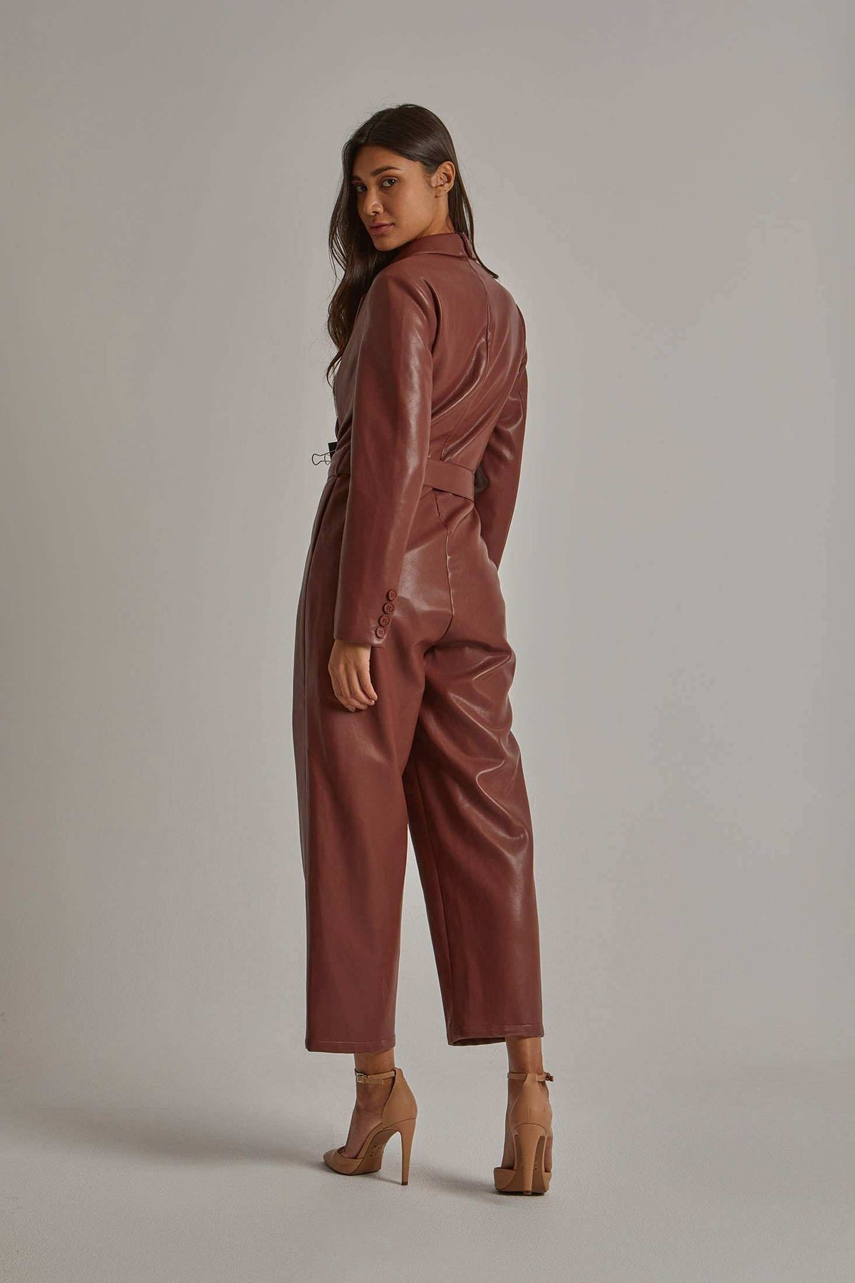 Women Regular Fit Jumpsuit - Brown