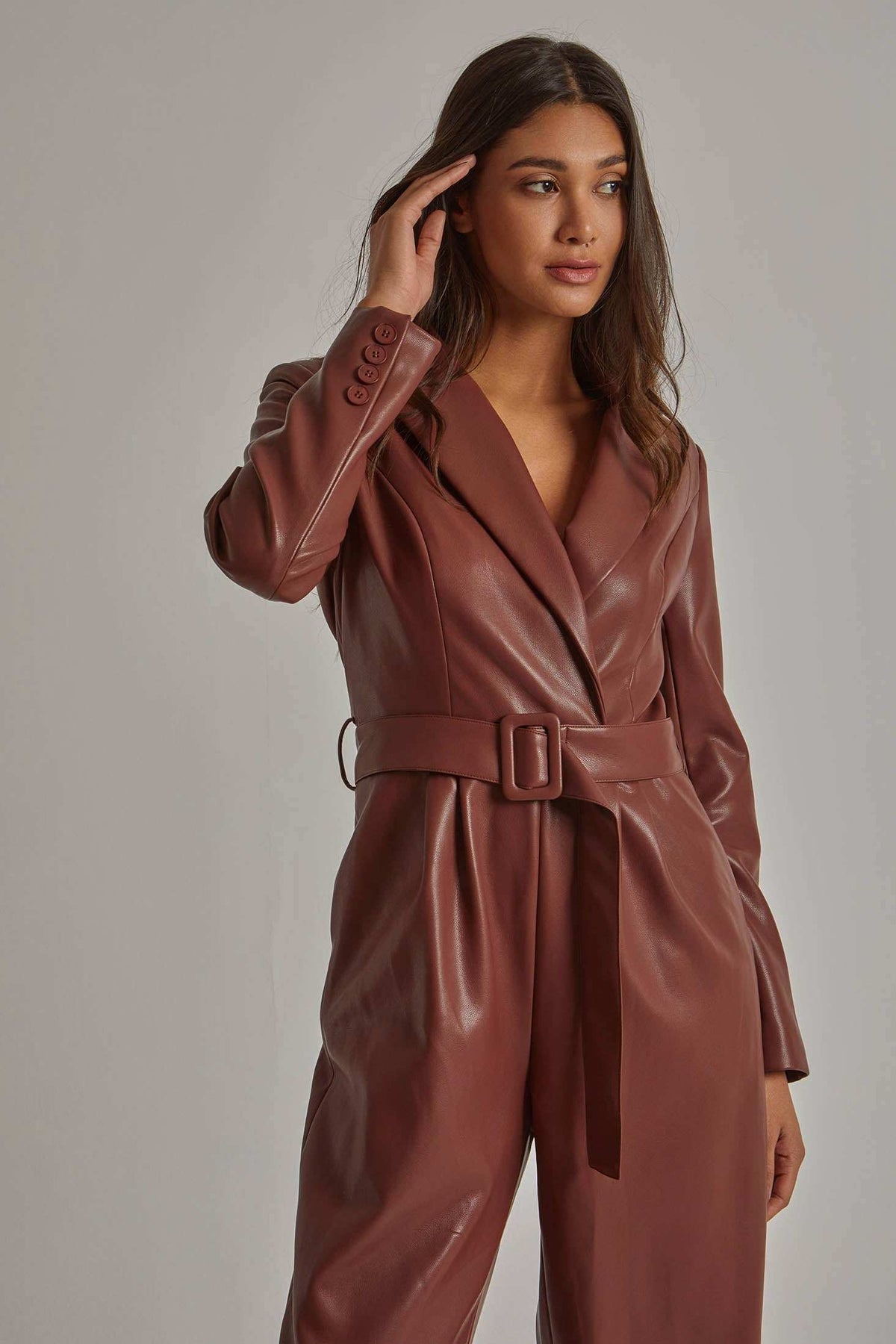 Women Regular Fit Jumpsuit - Brown