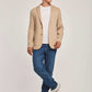 Men Slim Fit Blazer - White Beige