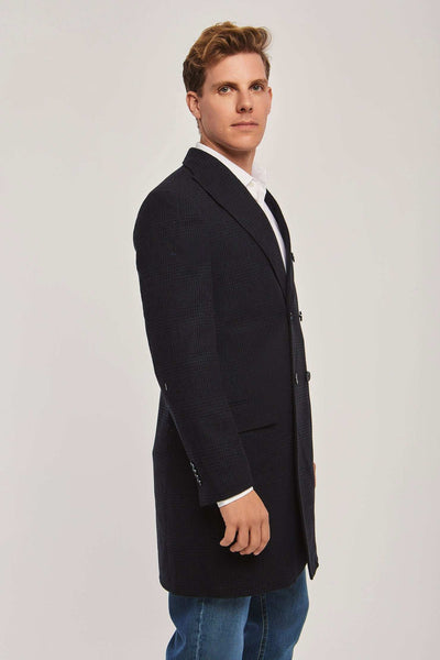 Men Slim Fit Coat - Dark Navy