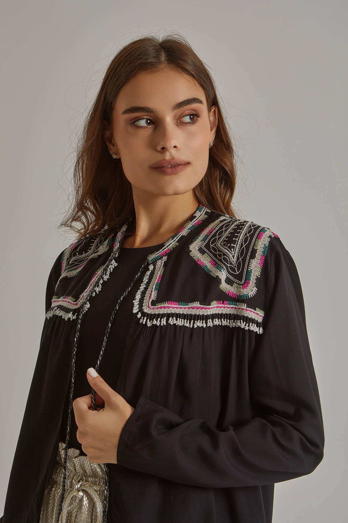 Women Regular Fit Kimono - Black