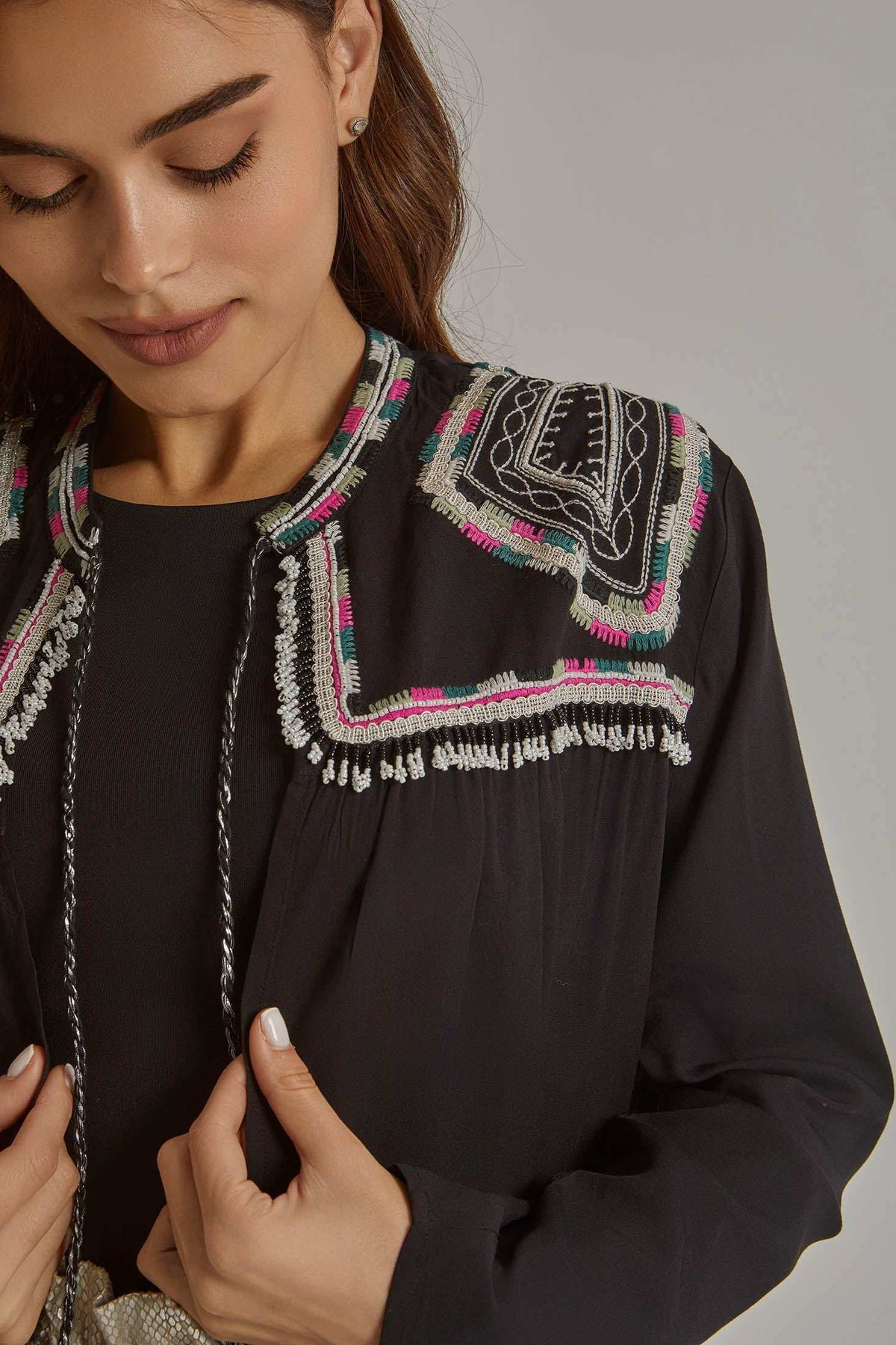 Women Regular Fit Kimono - Black