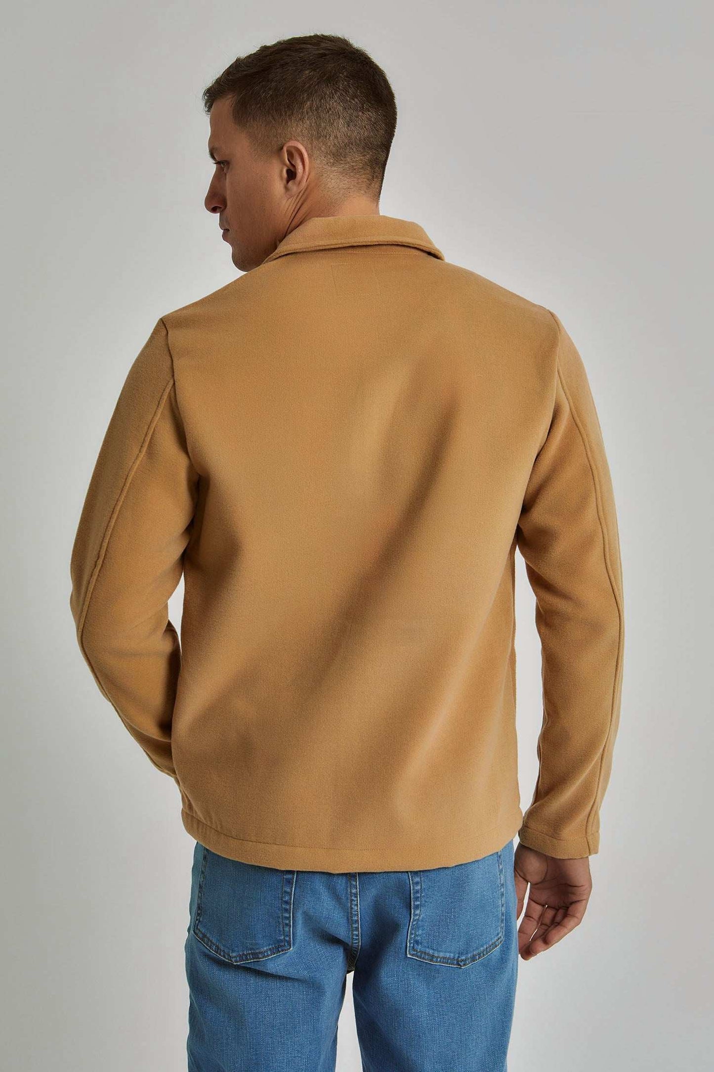 Men Regular Fit Over Shirt - Brown