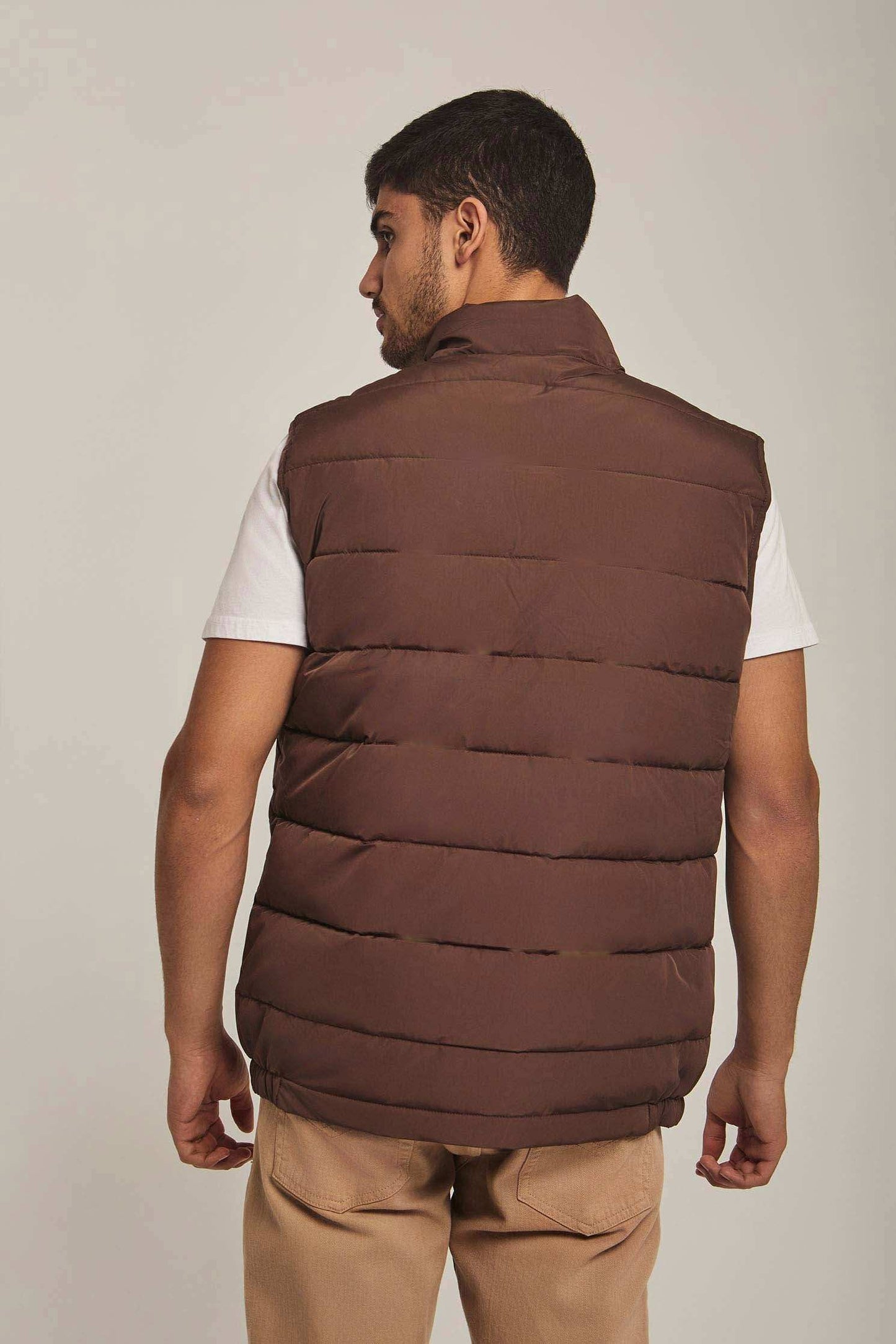 Men Regular Fit Vest - Brown