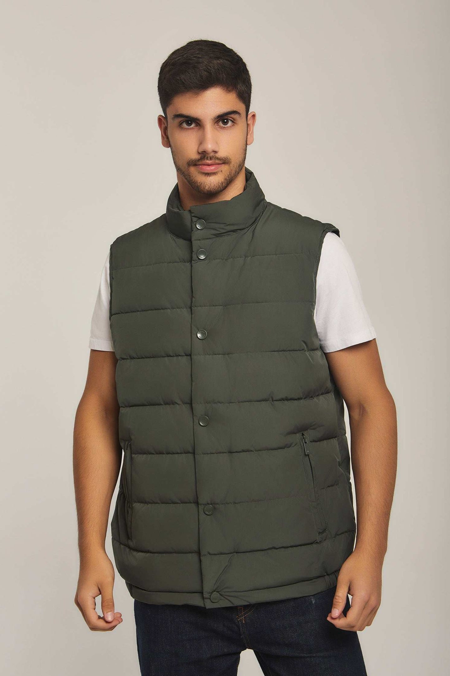 Men Regular Fit Vest - Ivy Green
