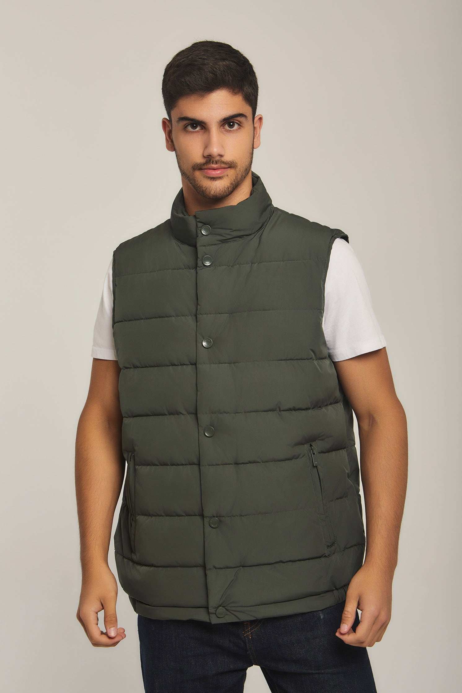 Men Regular Fit Vest - Ivy Green