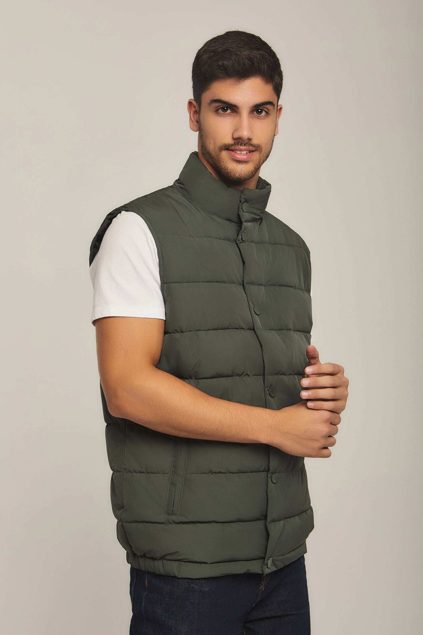 Men Regular Fit Vest - Ivy Green