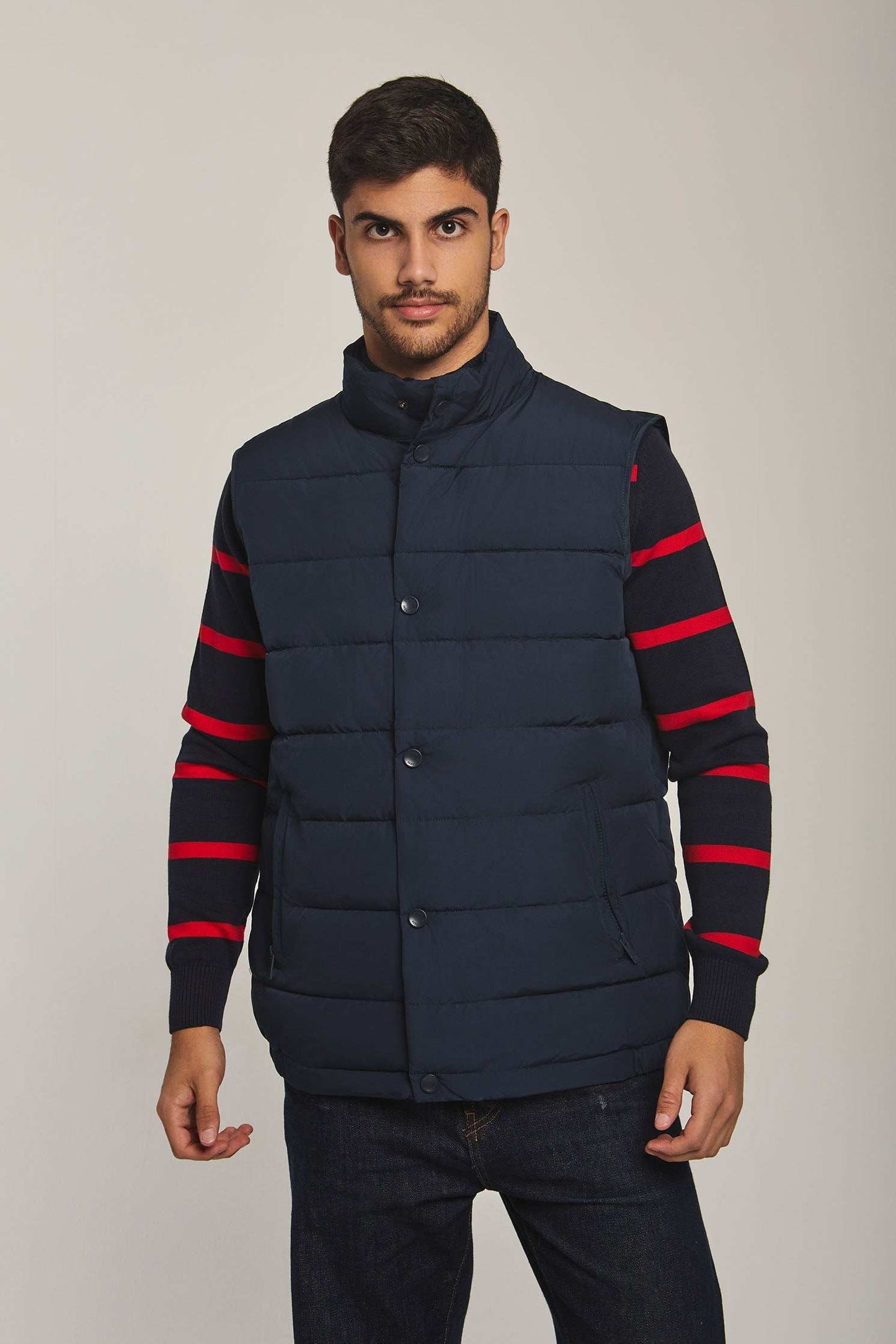 Men Regular Fit Vest - Navy Dark Blue