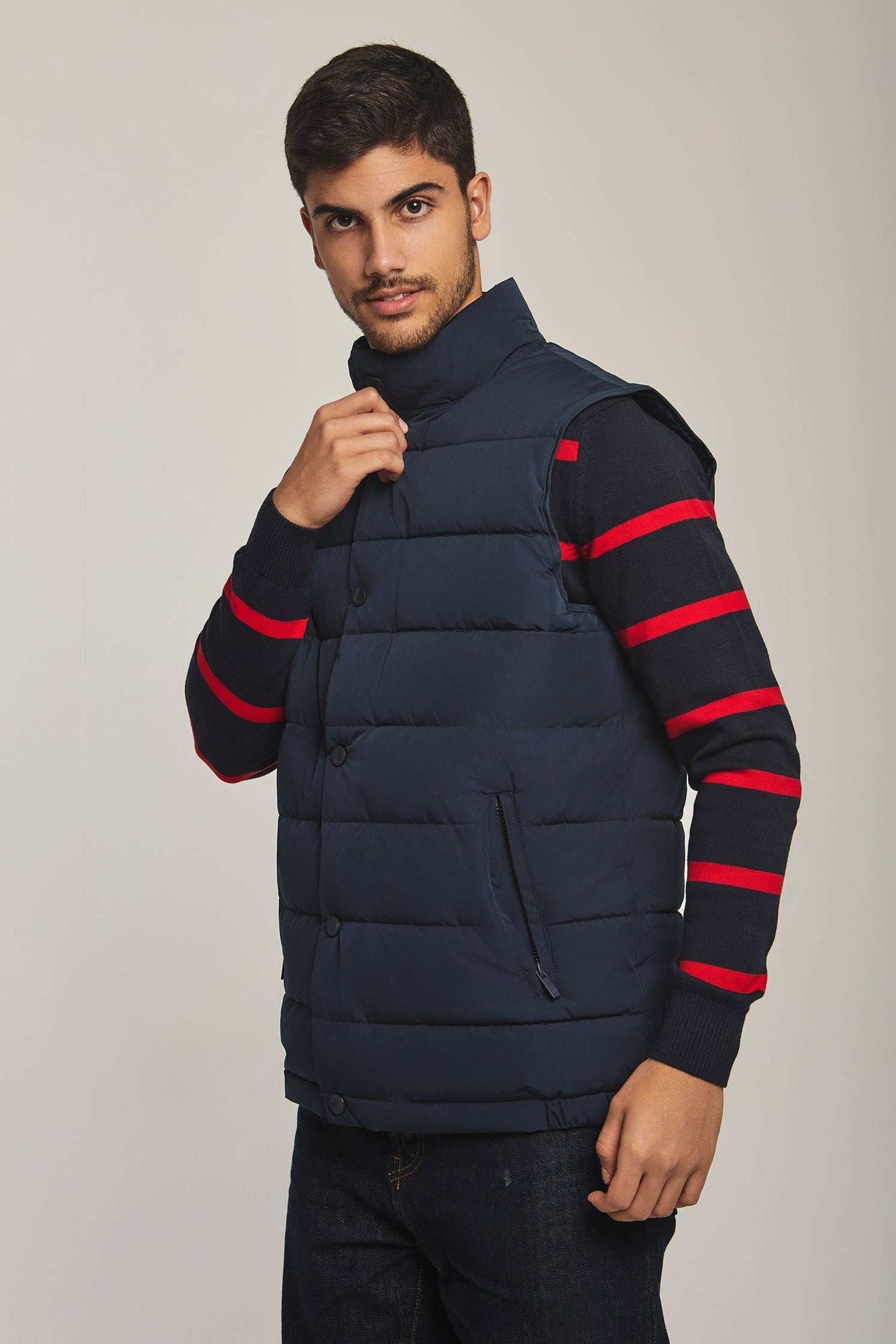 Men Regular Fit Vest - Navy Dark Blue