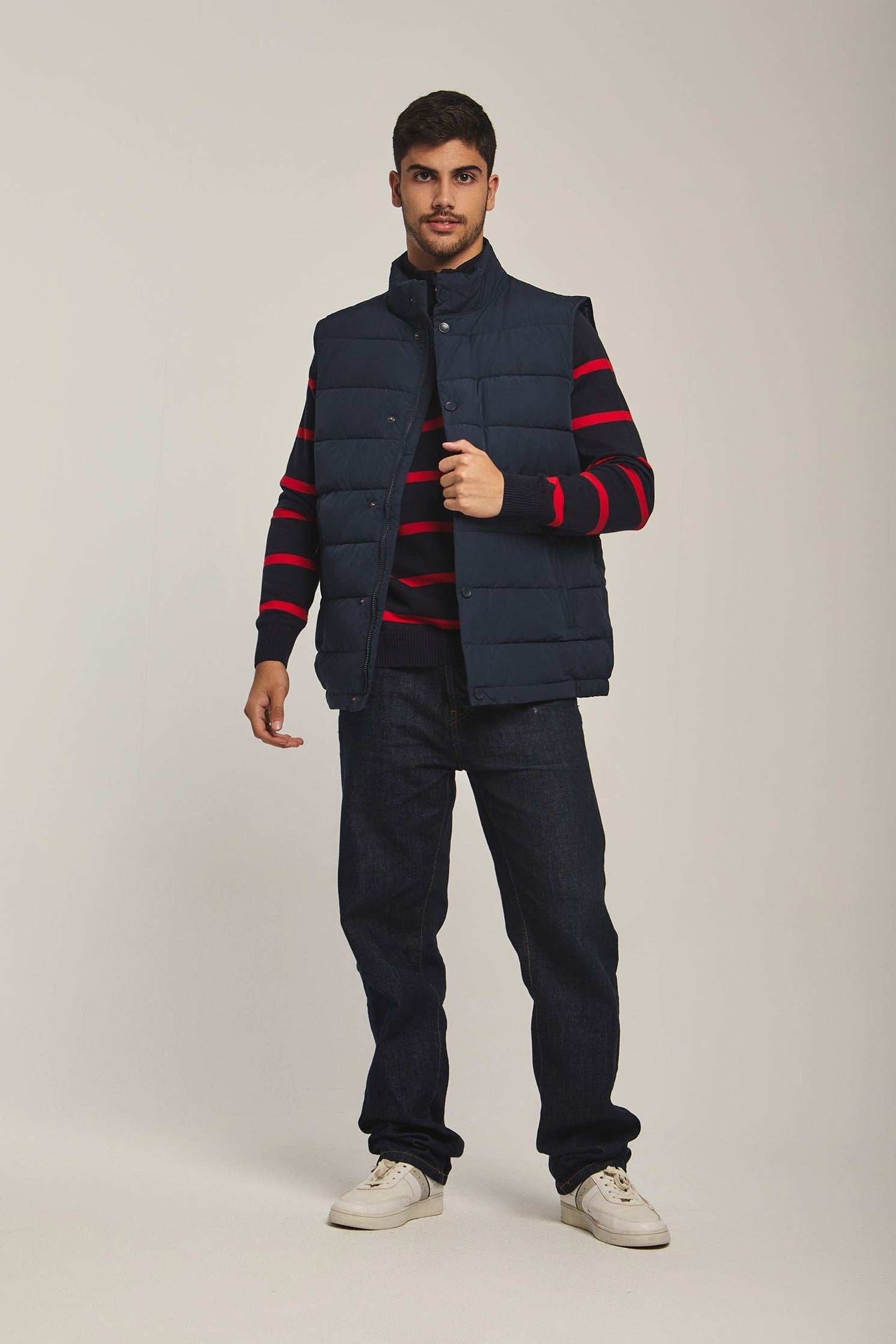 Men Regular Fit Vest - Navy Dark Blue
