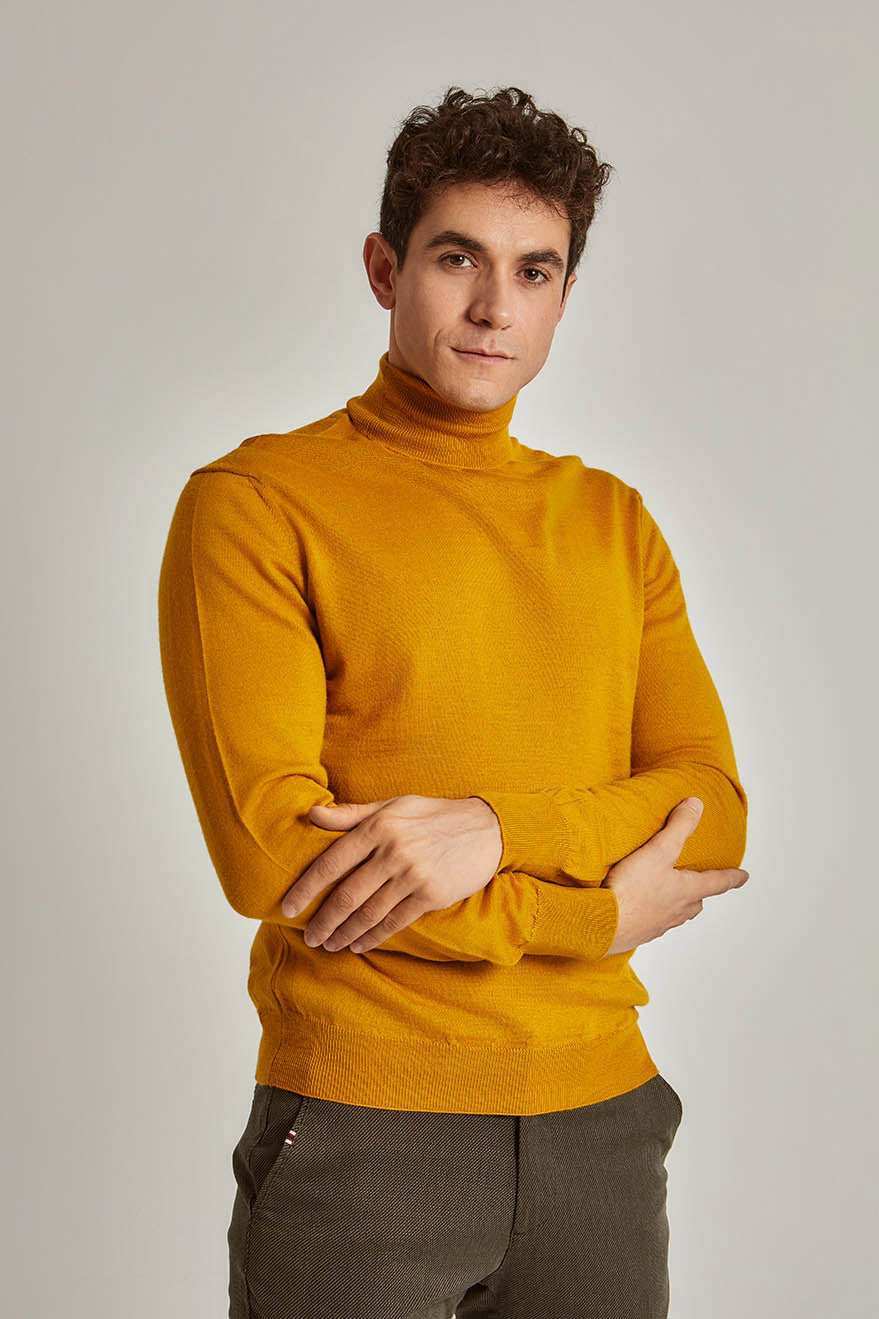 Men Regular Fit Pullover - Orange