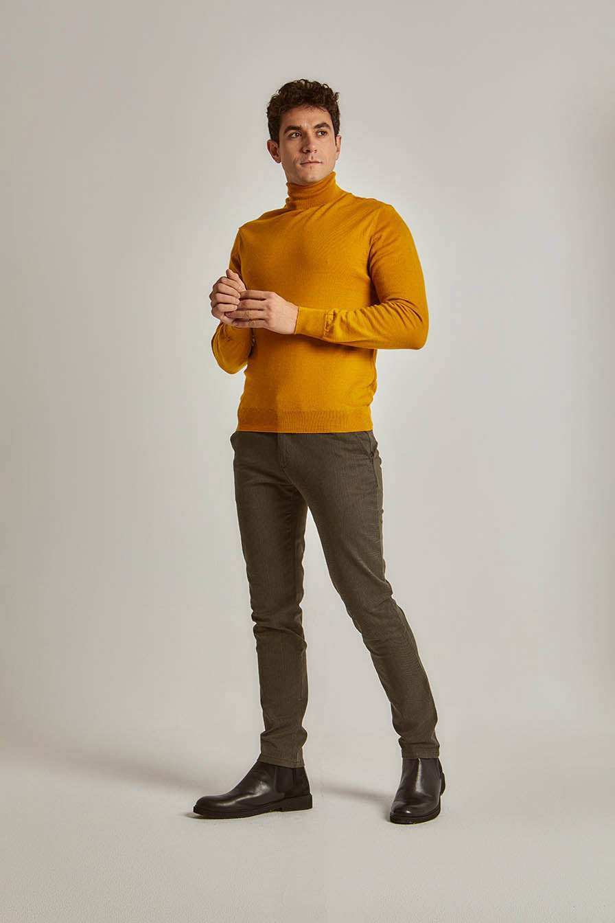 Men Regular Fit Pullover - Orange