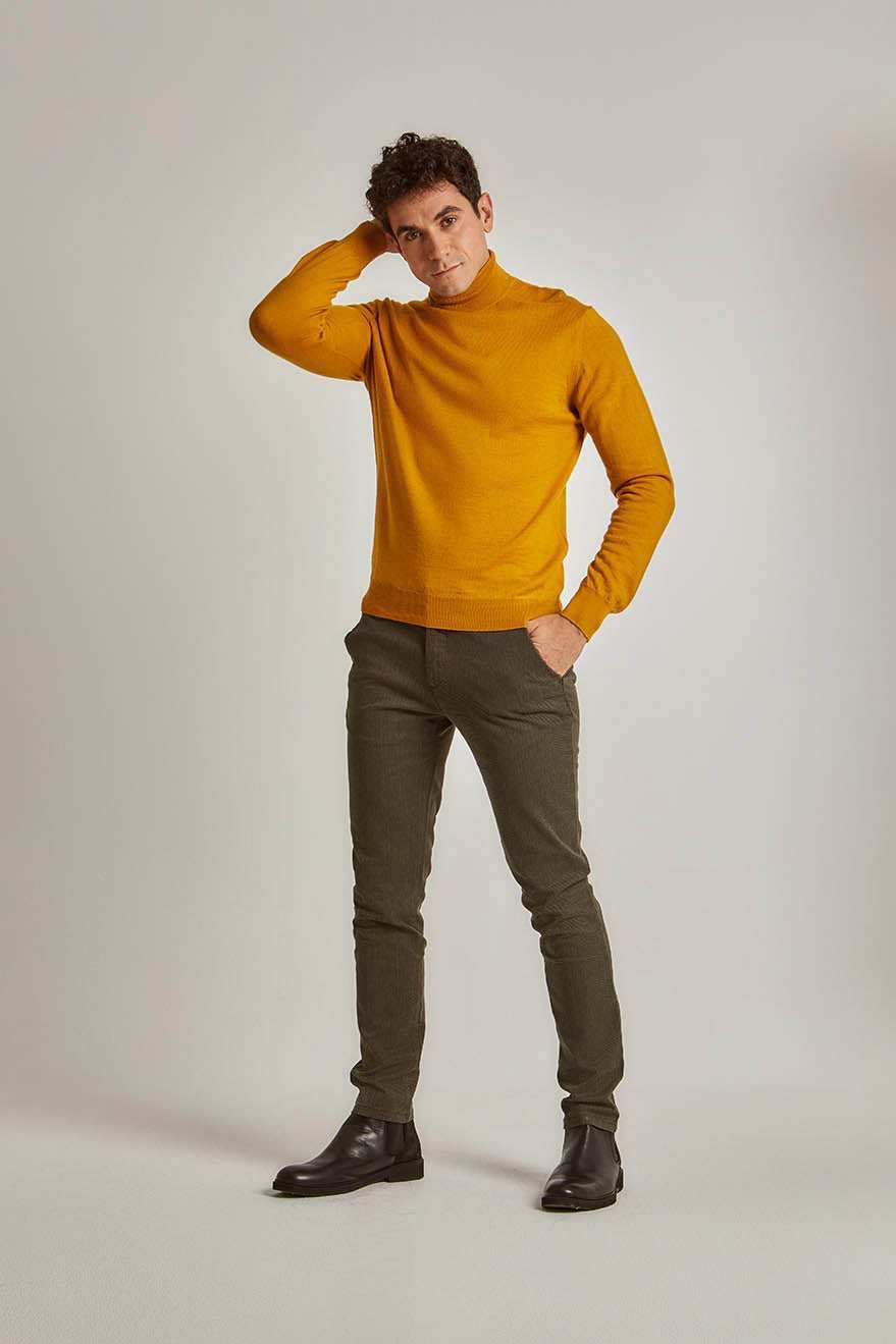 Men Regular Fit Pullover - Orange