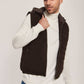 Men Regular Fit Vest - Dark Brown