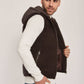 Men Regular Fit Vest - Dark Brown