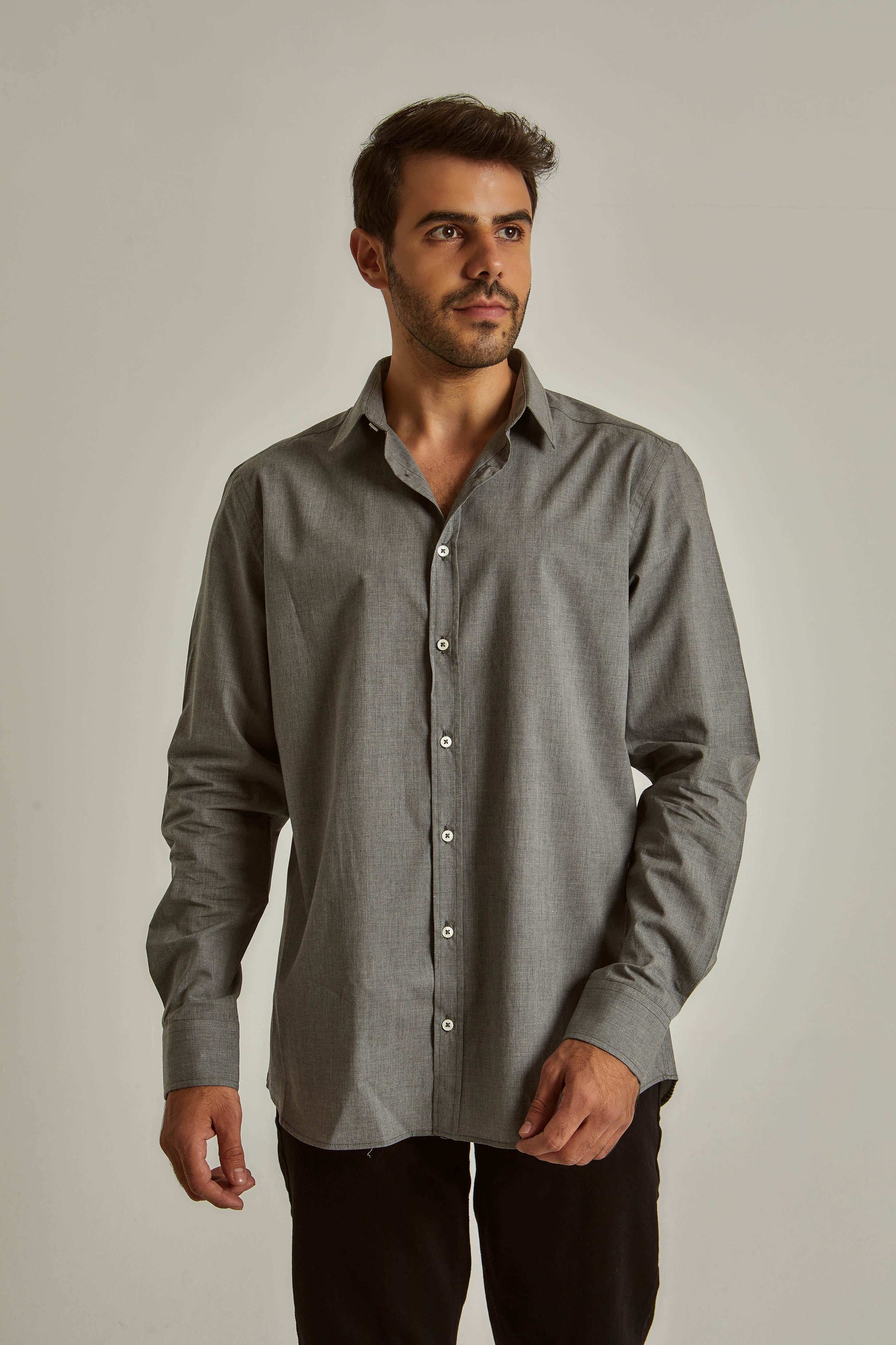 Men Regular Fit Shirt - Grey
