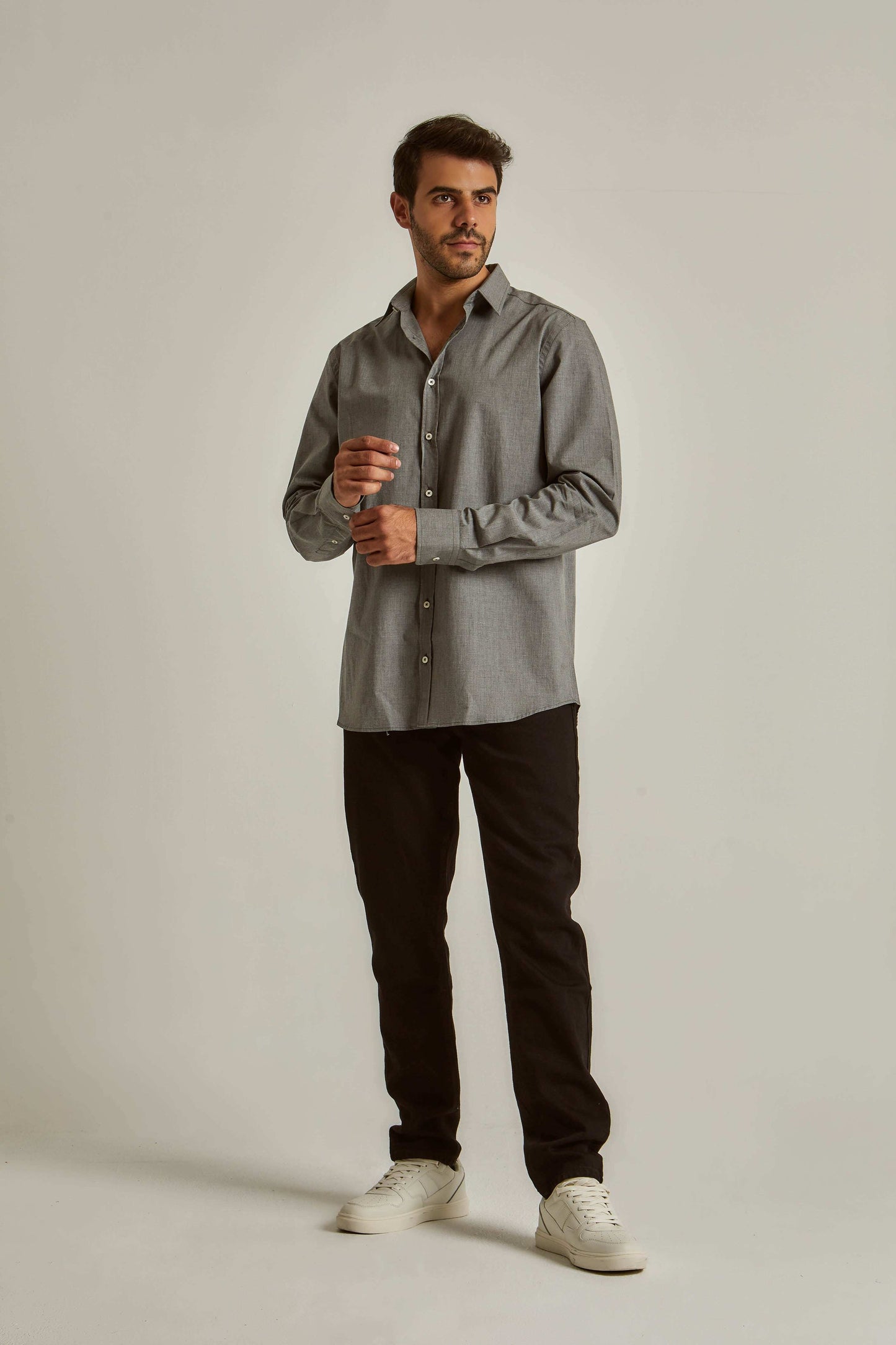 Men Regular Fit Shirt - Grey
