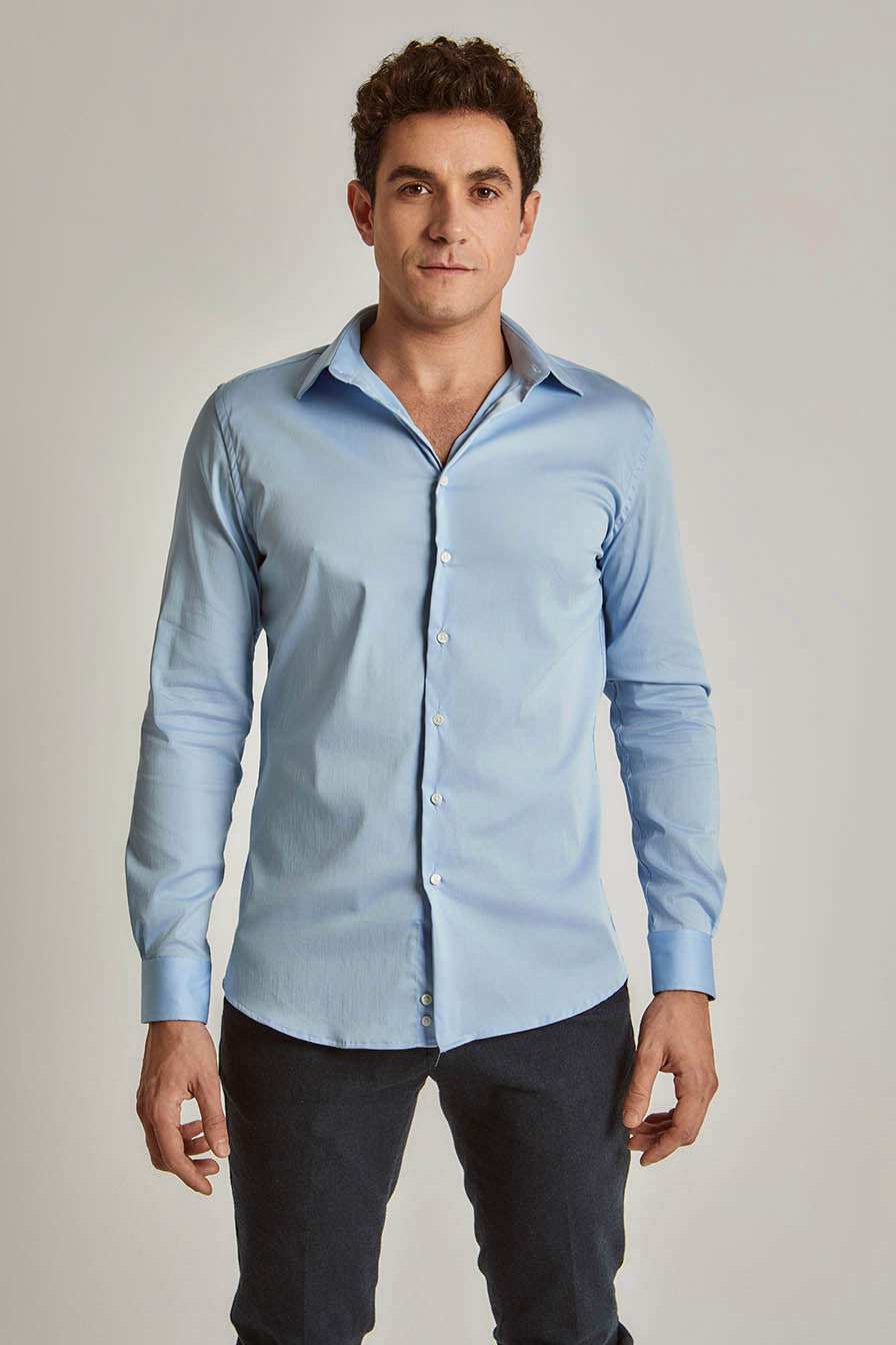 Men Slim Fit Shirt - Blue