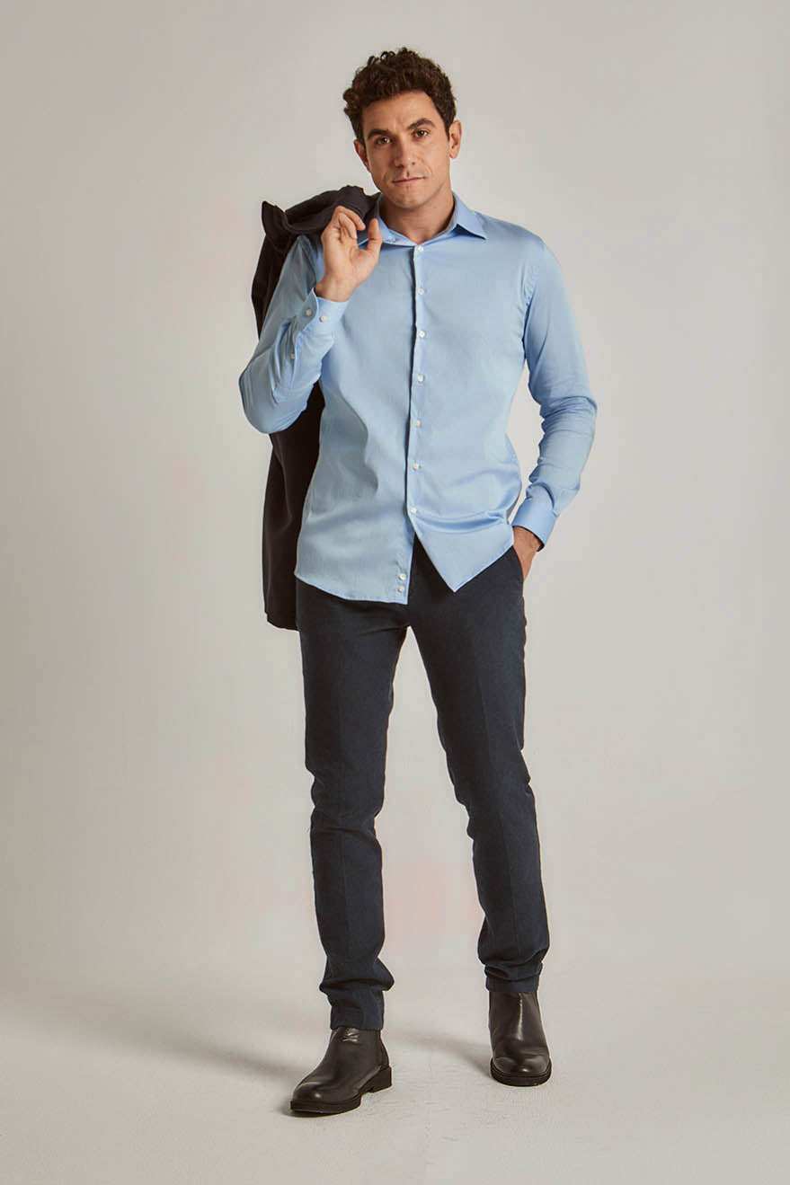 Men Slim Fit Shirt - Blue