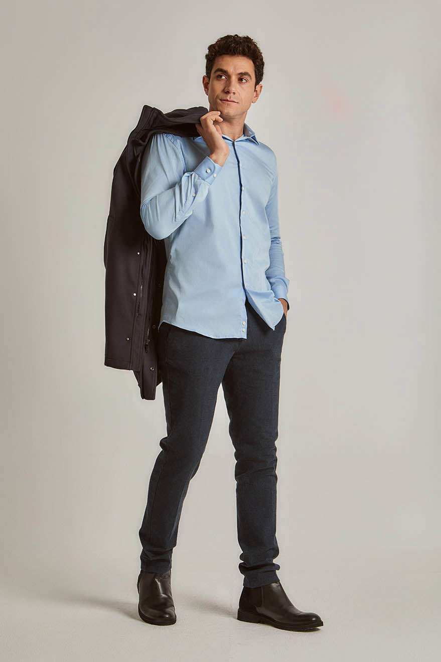 Men Slim Fit Shirt - Blue