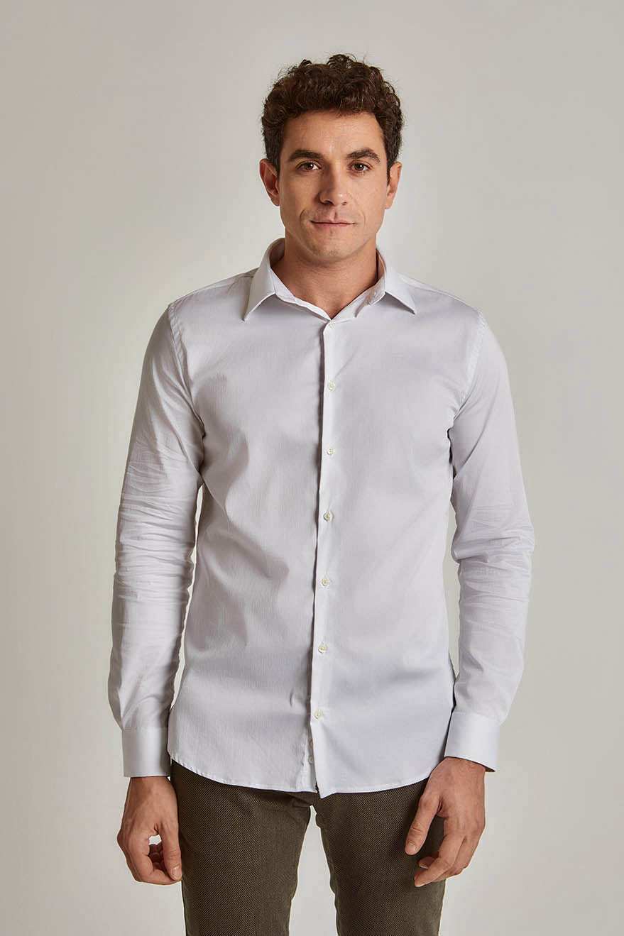 Men Slim Fit Shirt - White