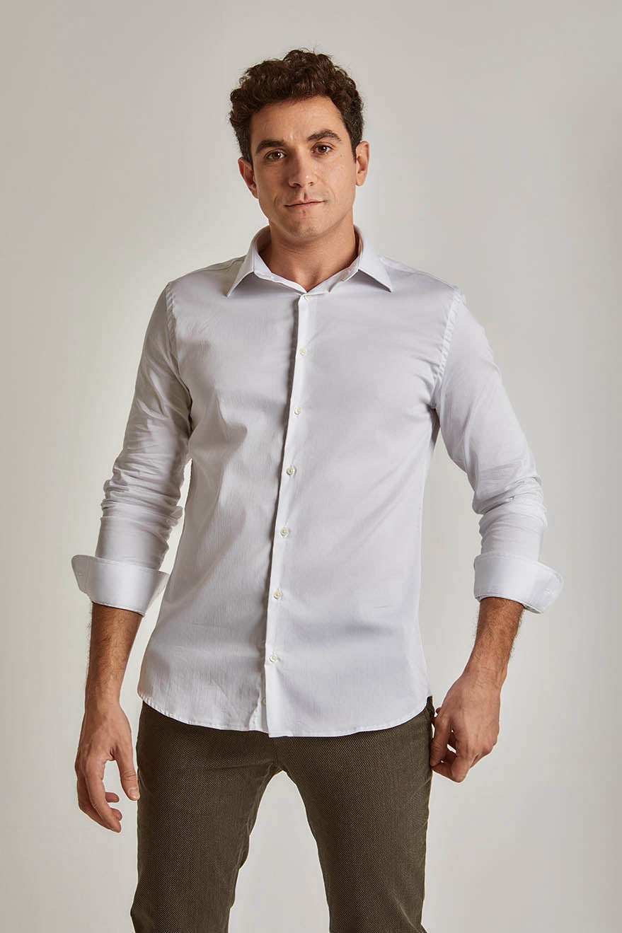 Men Slim Fit Shirt - White