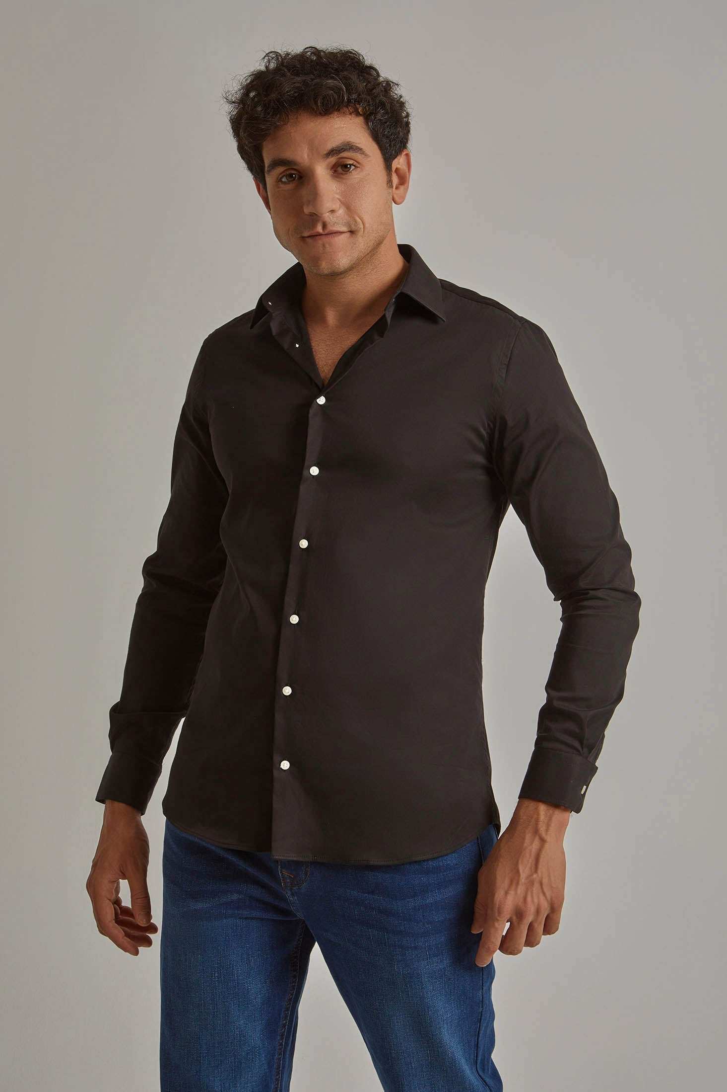 Men Slim Fit Shirt - Black
