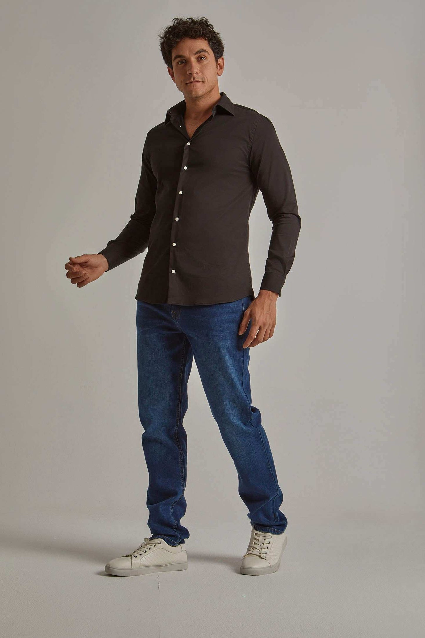 Men Slim Fit Shirt - Black