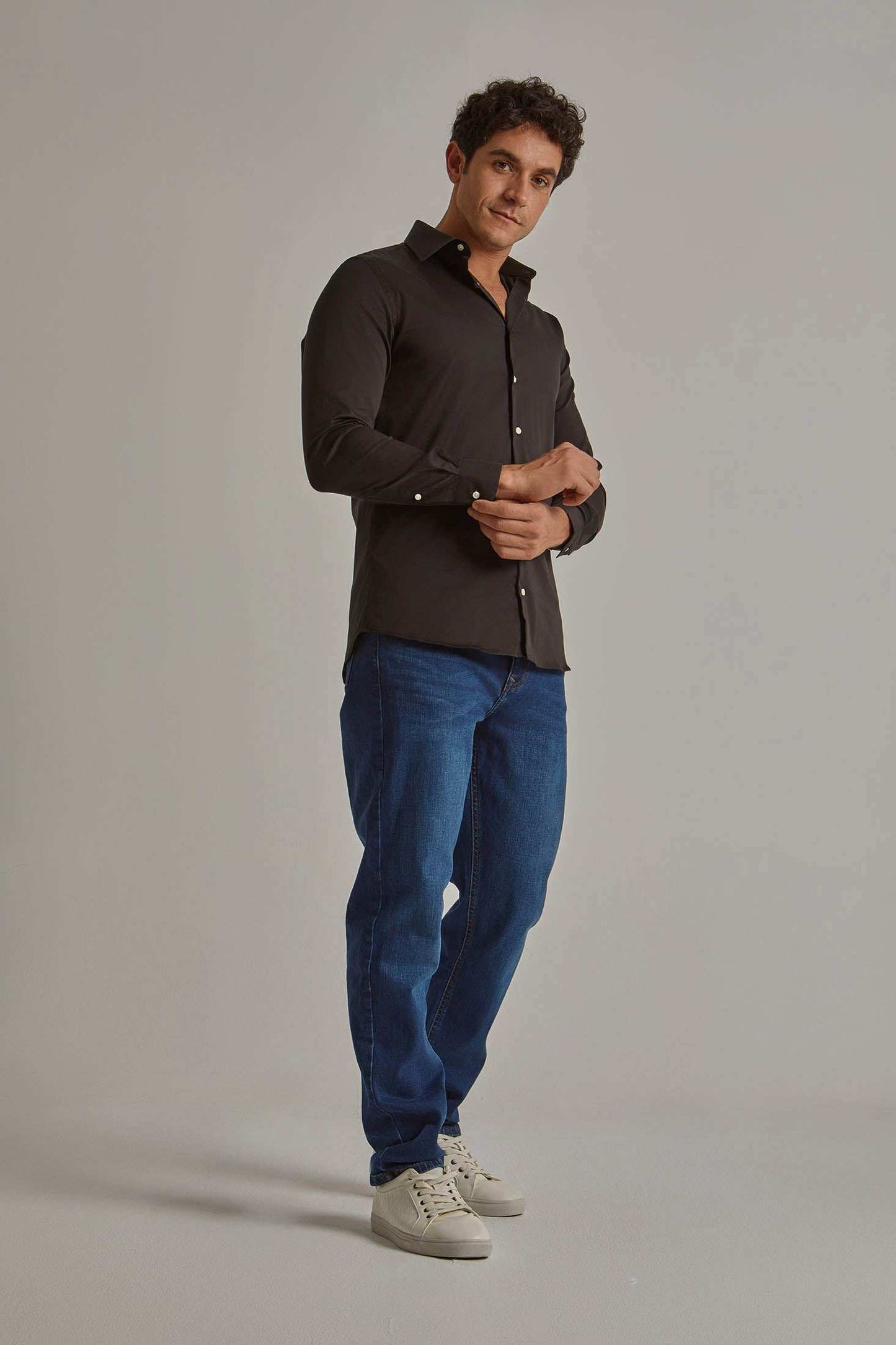Men Slim Fit Shirt - Black