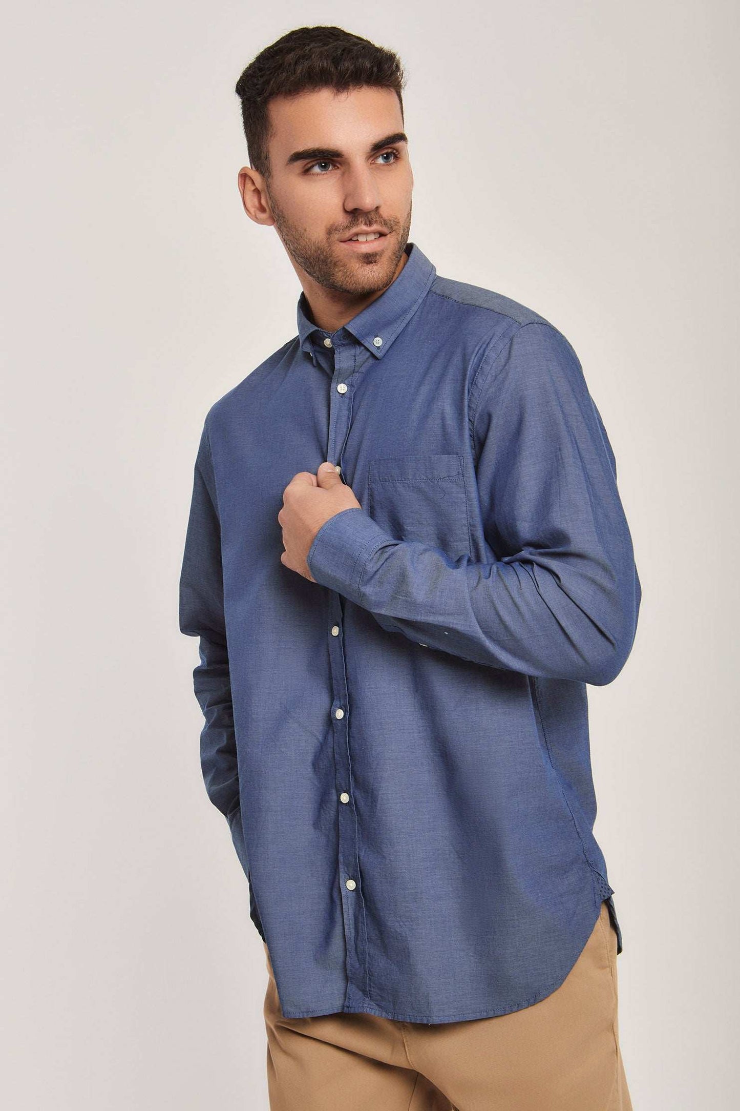 Men Regular Fit Shirt - Dark Blue