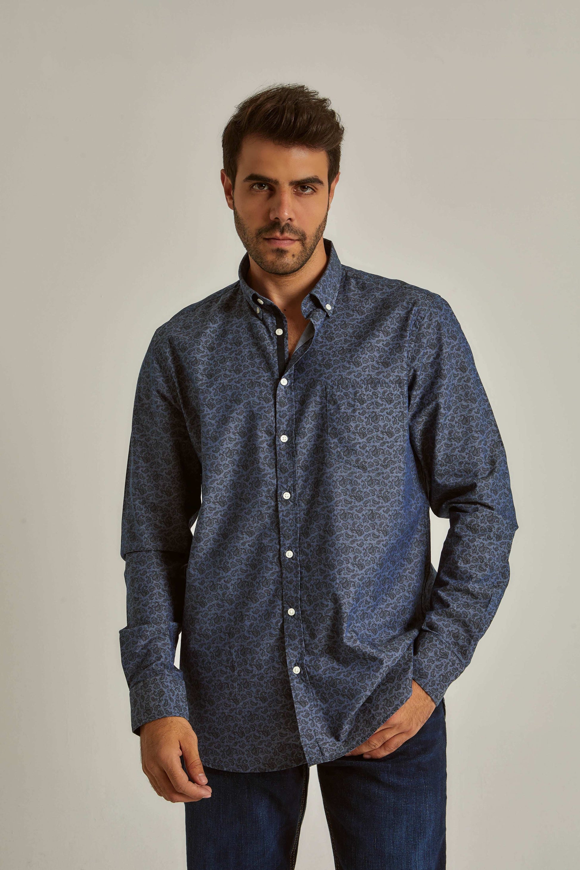 Men Regular Fit Shirt - Dark Blue