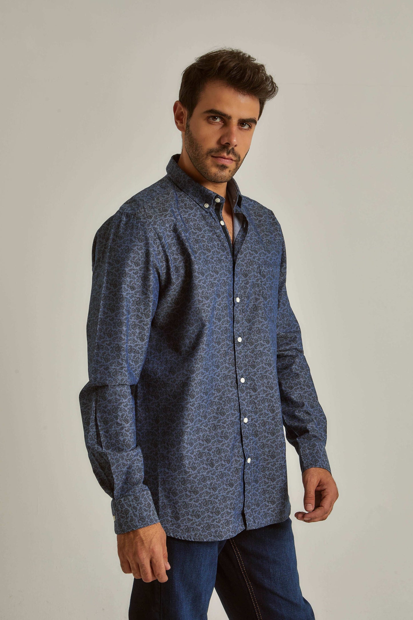 Men Regular Fit Shirt - Dark Blue