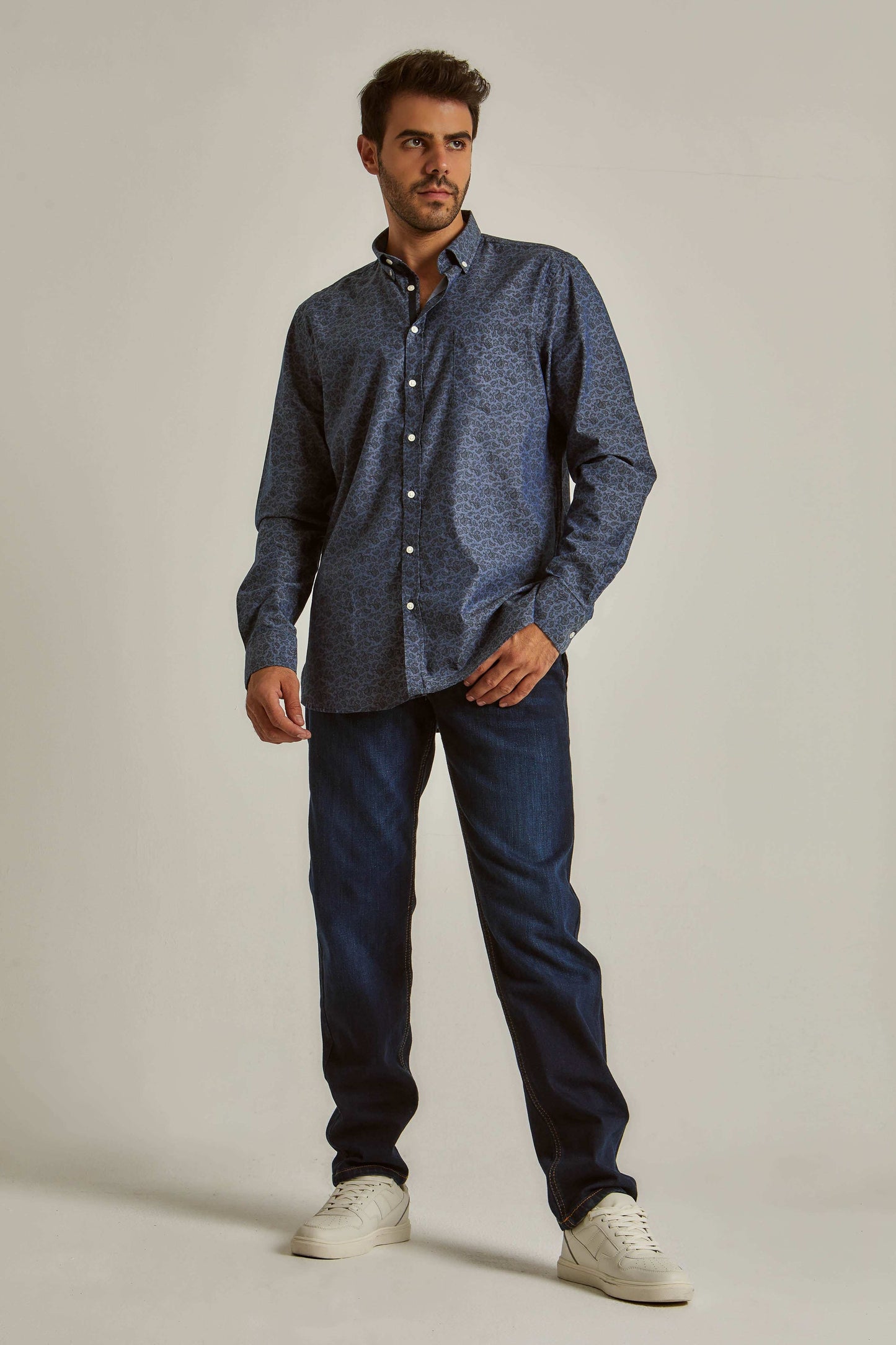 Men Regular Fit Shirt - Dark Blue