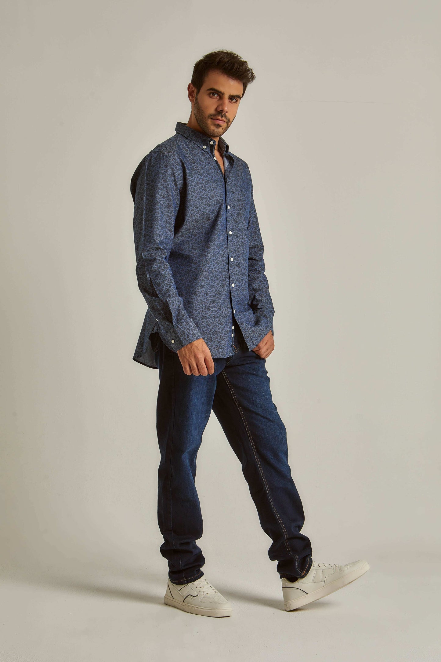 Men Regular Fit Shirt - Dark Blue