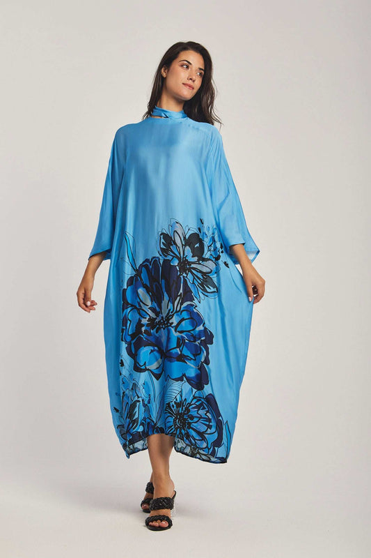 Women Regular Fit Kaftan - Printed Blue