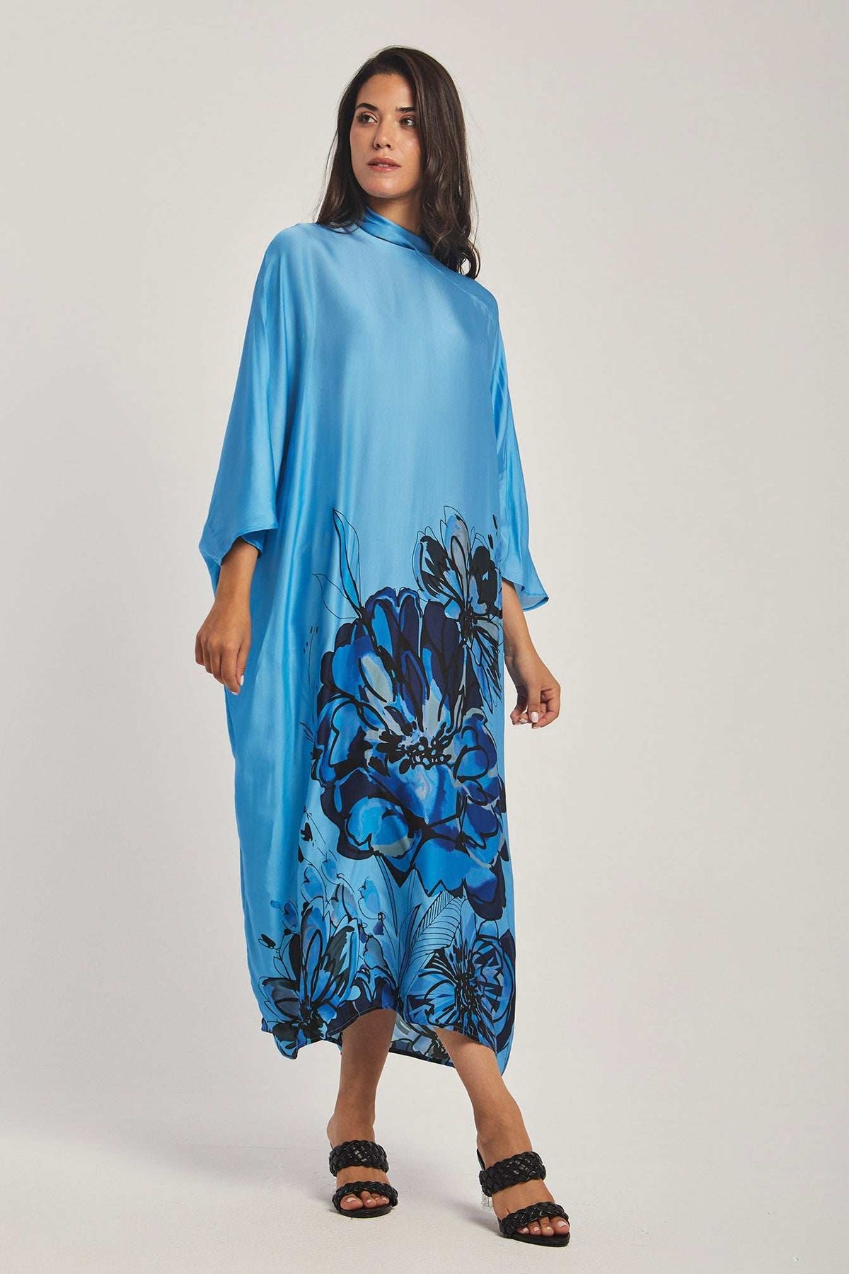 Women Regular Fit Kaftan - Printed Blue