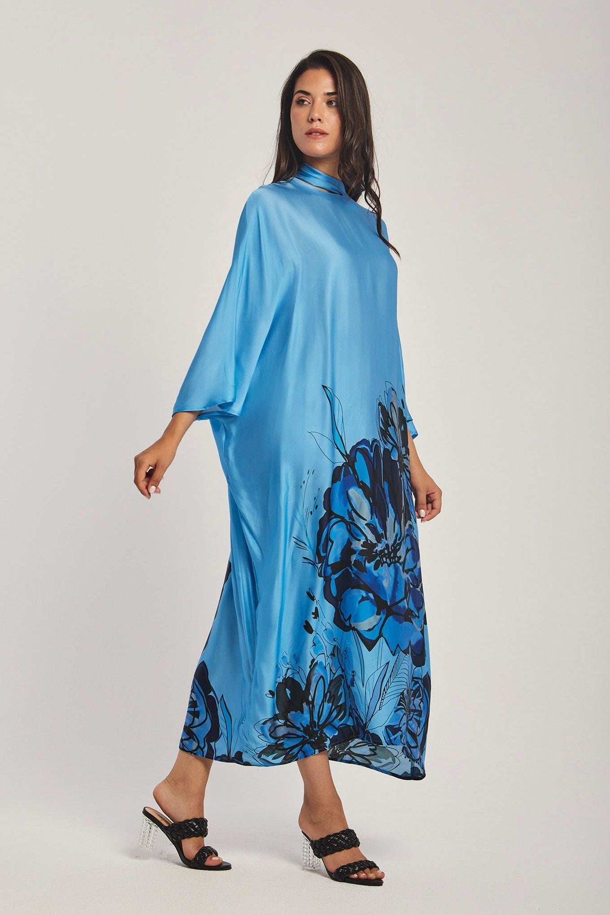 Women Regular Fit Kaftan - Printed Blue