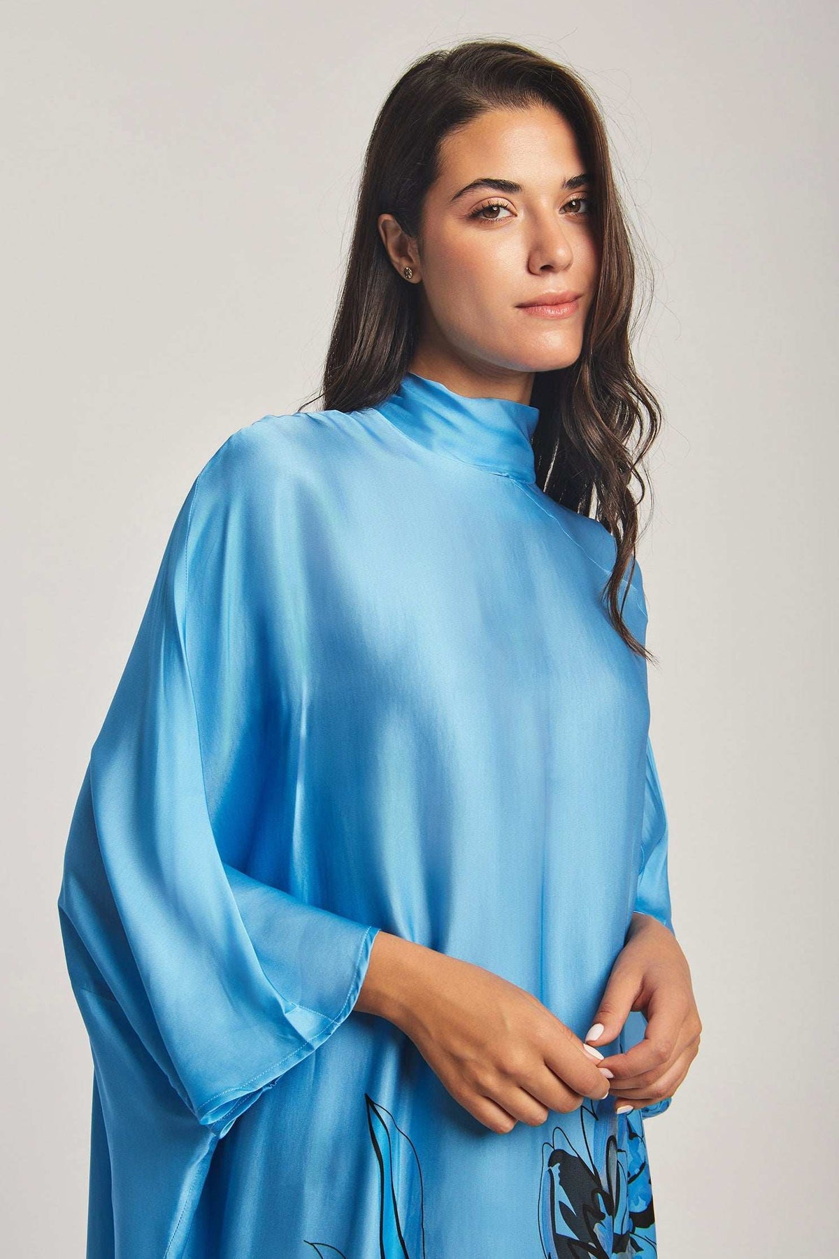 Women Regular Fit Kaftan - Printed Blue
